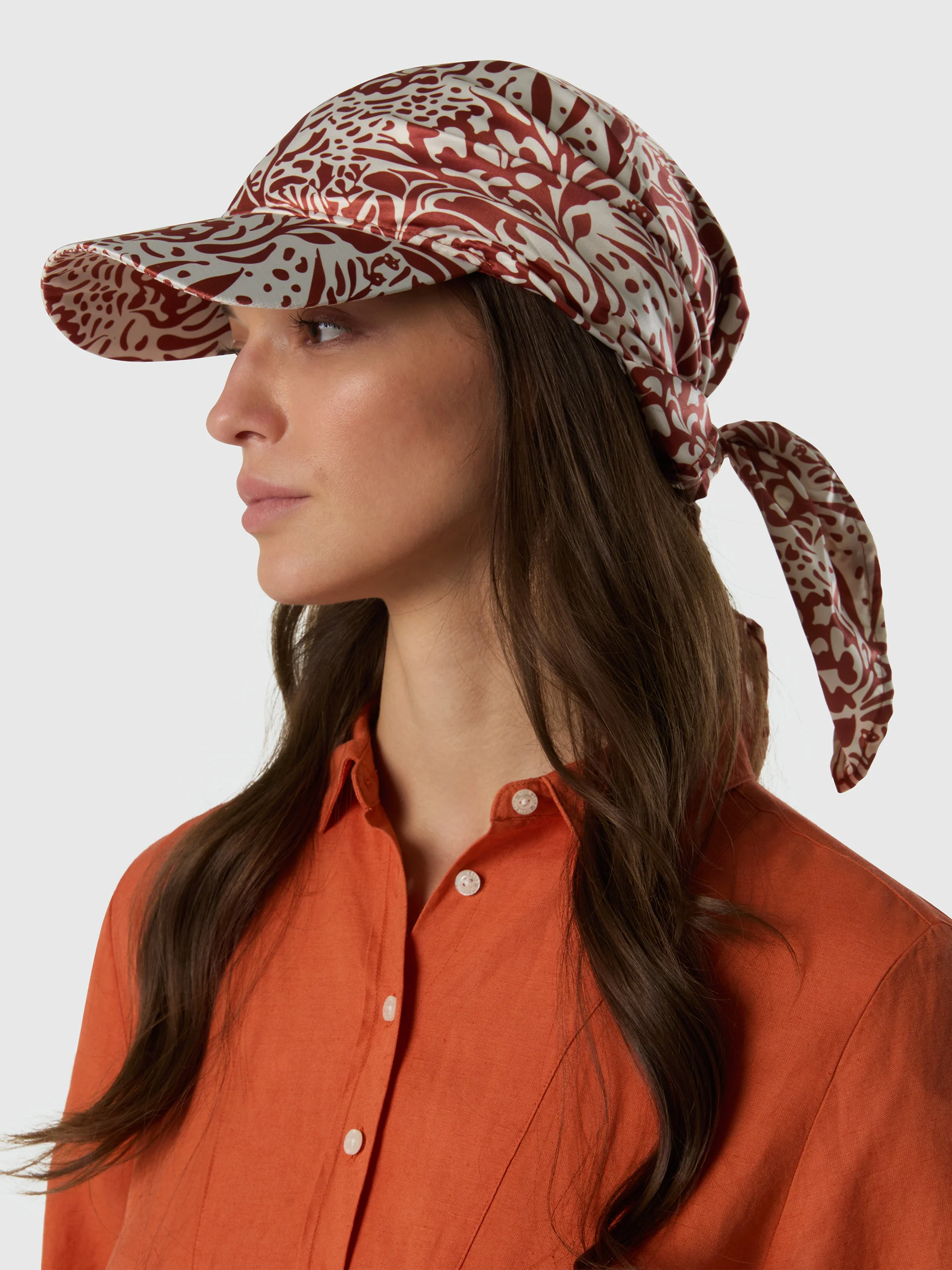 Headscarf cap with coral print - Image 2