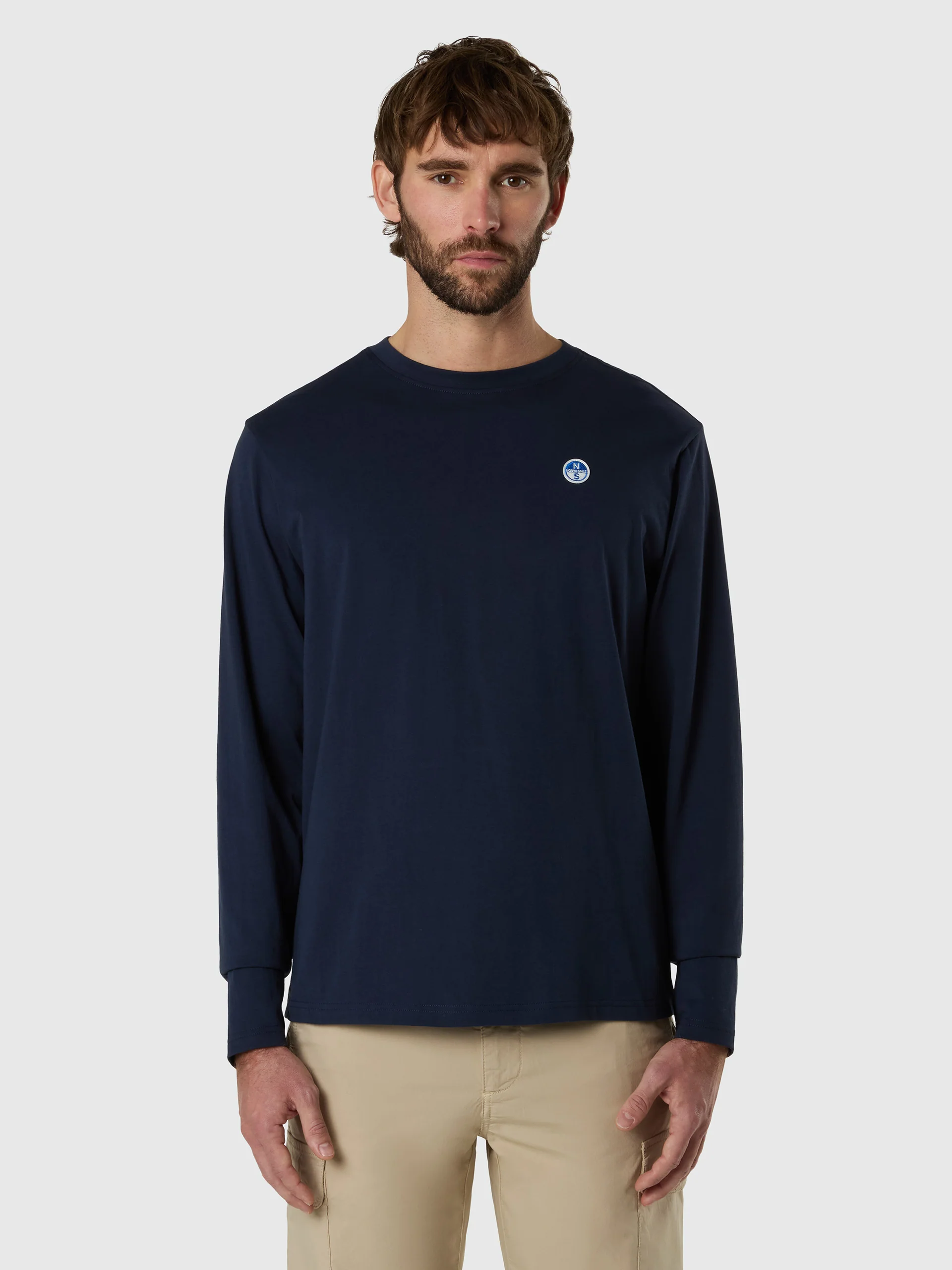 Long-sleeved T-shirt with logo patch