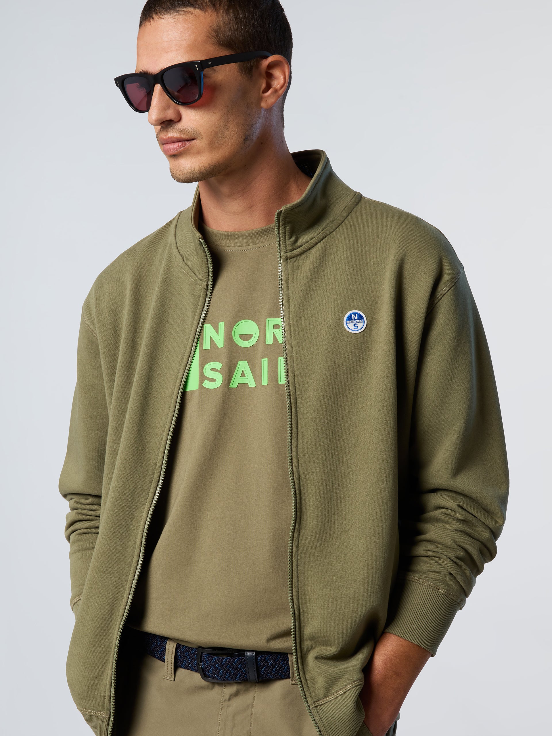 Full-zip sweatshirt with logo patch - Image 2