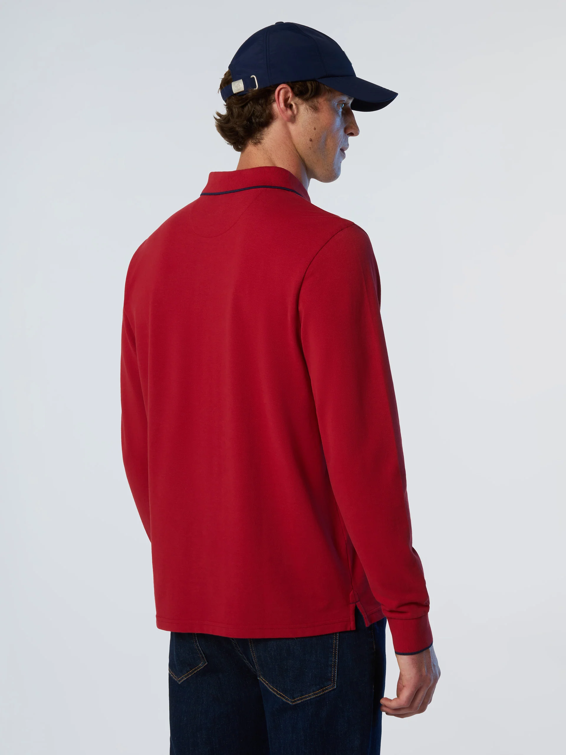 Long-sleeved polo shirt with collar print - Image 10