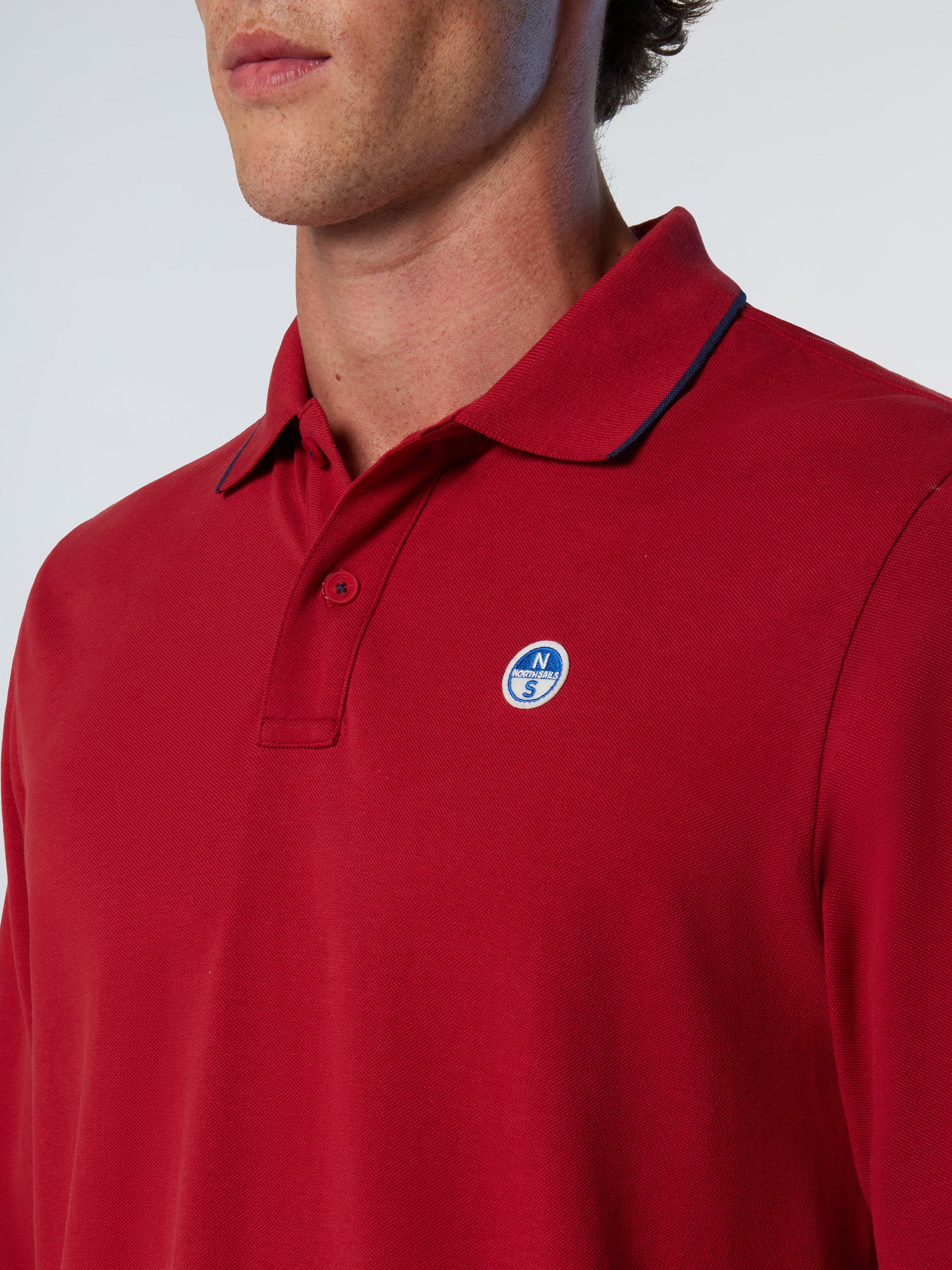 Long-sleeved polo shirt with collar print - Image 12