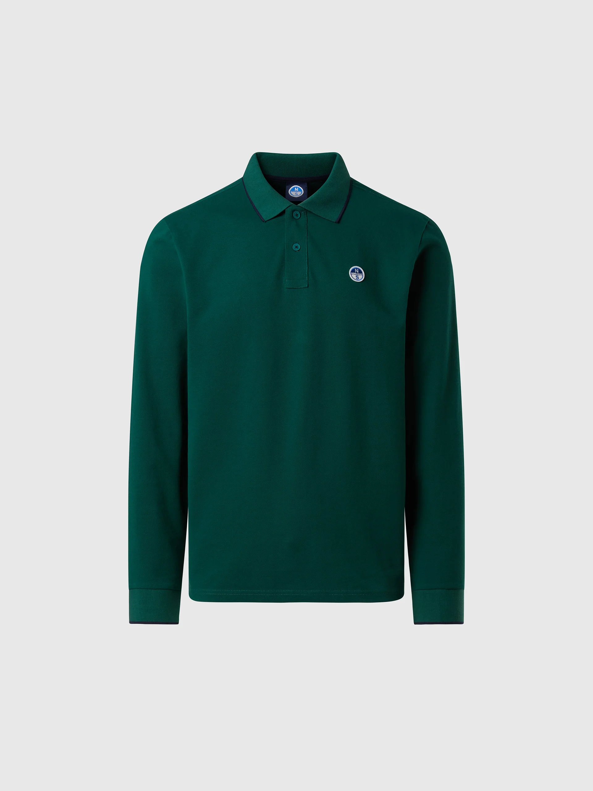Long-sleeved polo shirt with collar print - Image 16