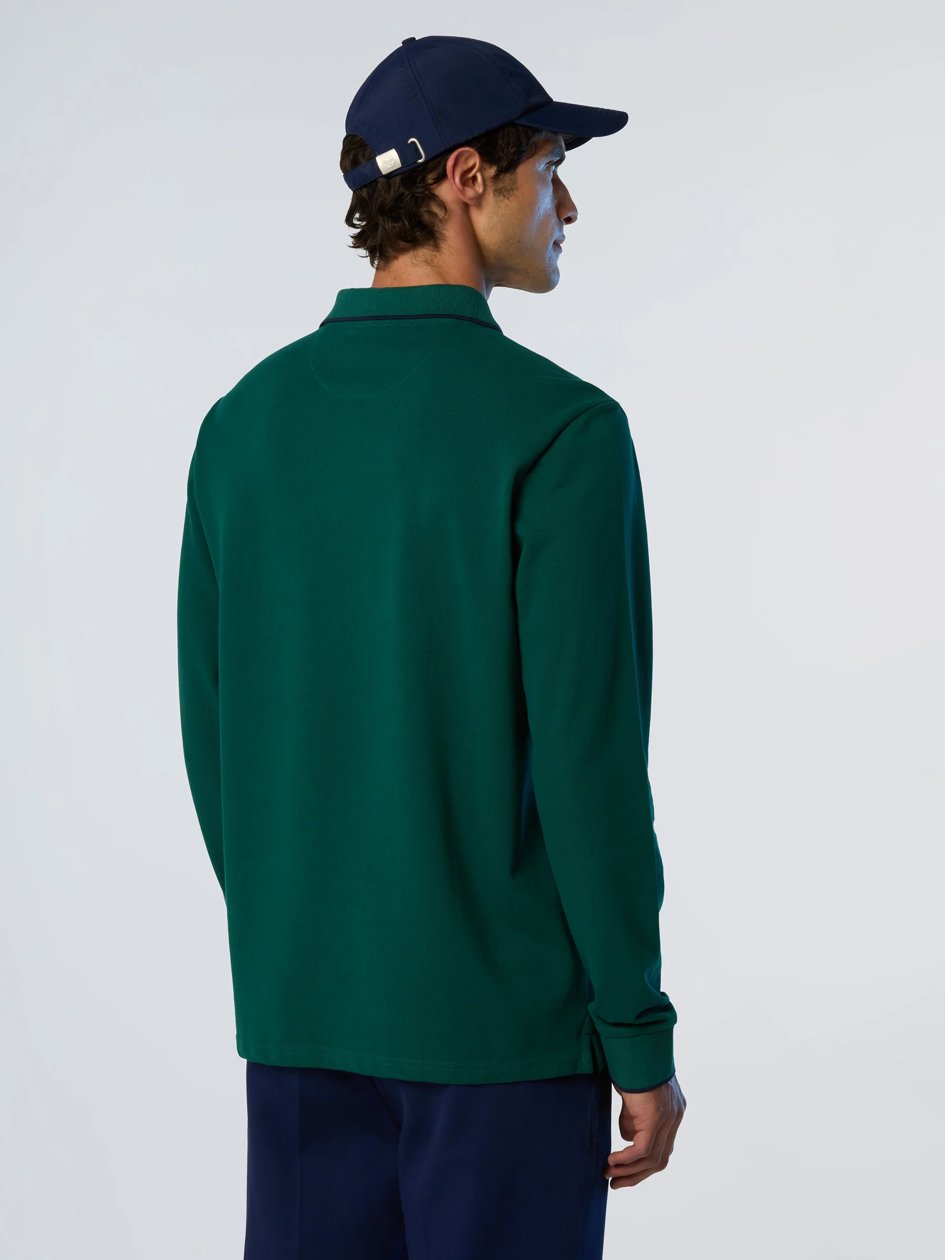 Long-sleeved polo shirt with collar print - Image 17