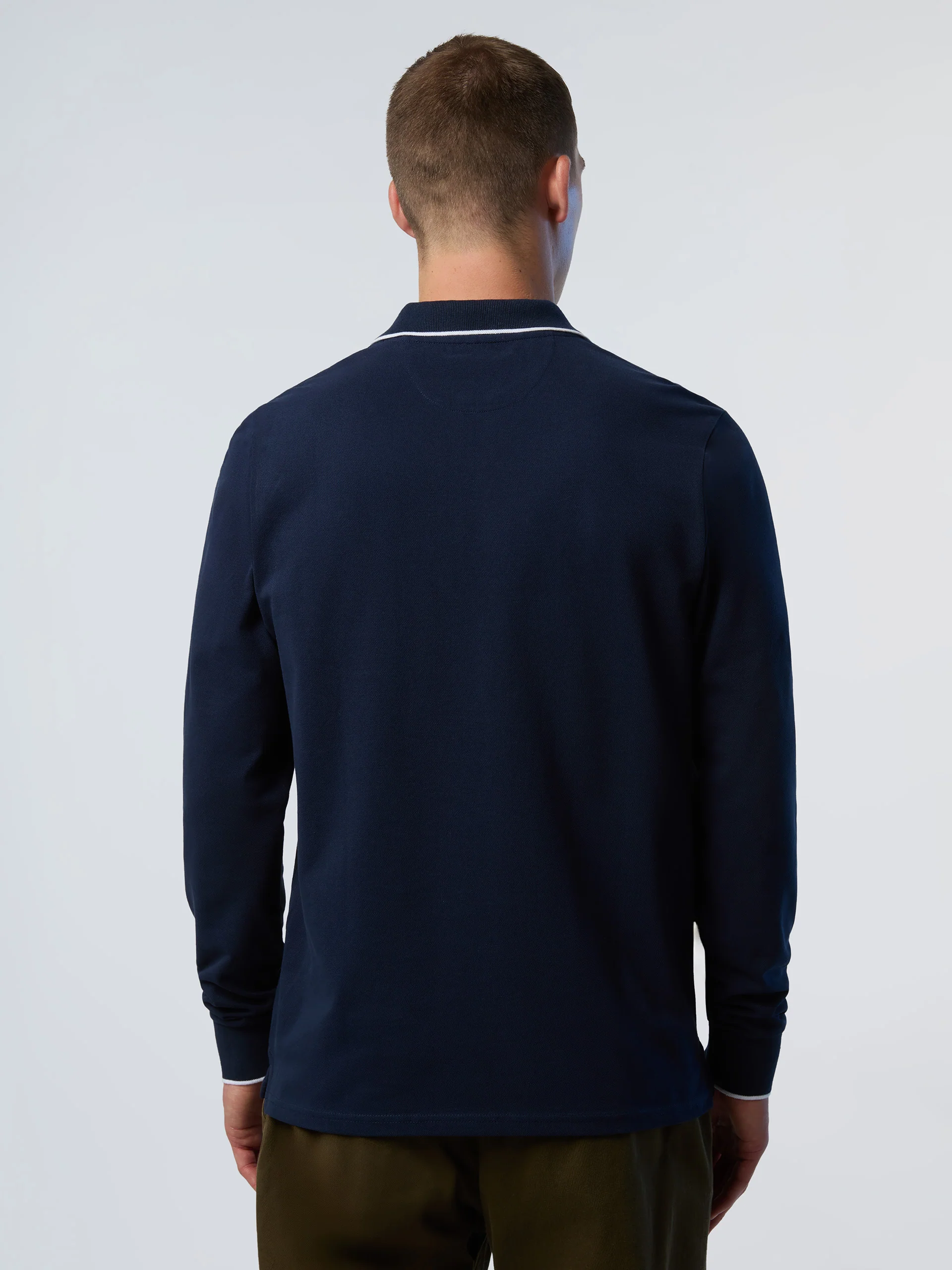 Long-sleeved polo shirt with collar print - Image 23