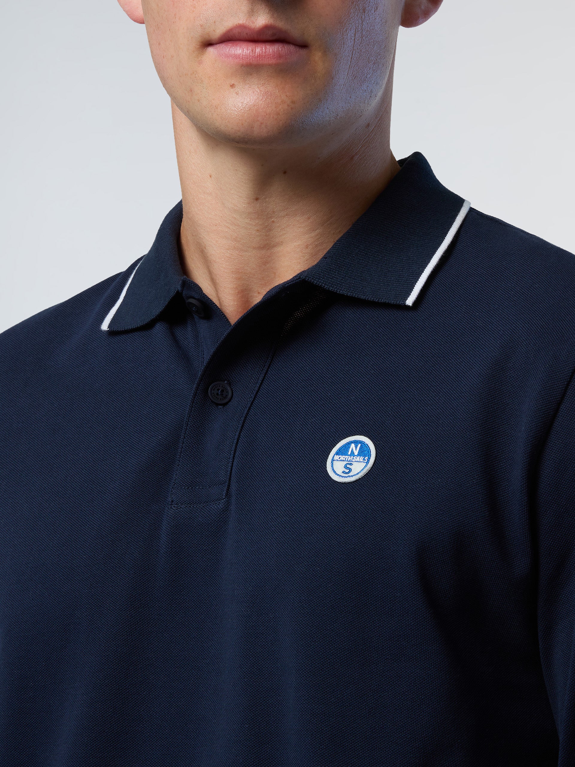 Long-sleeved polo shirt with collar print - Image 25