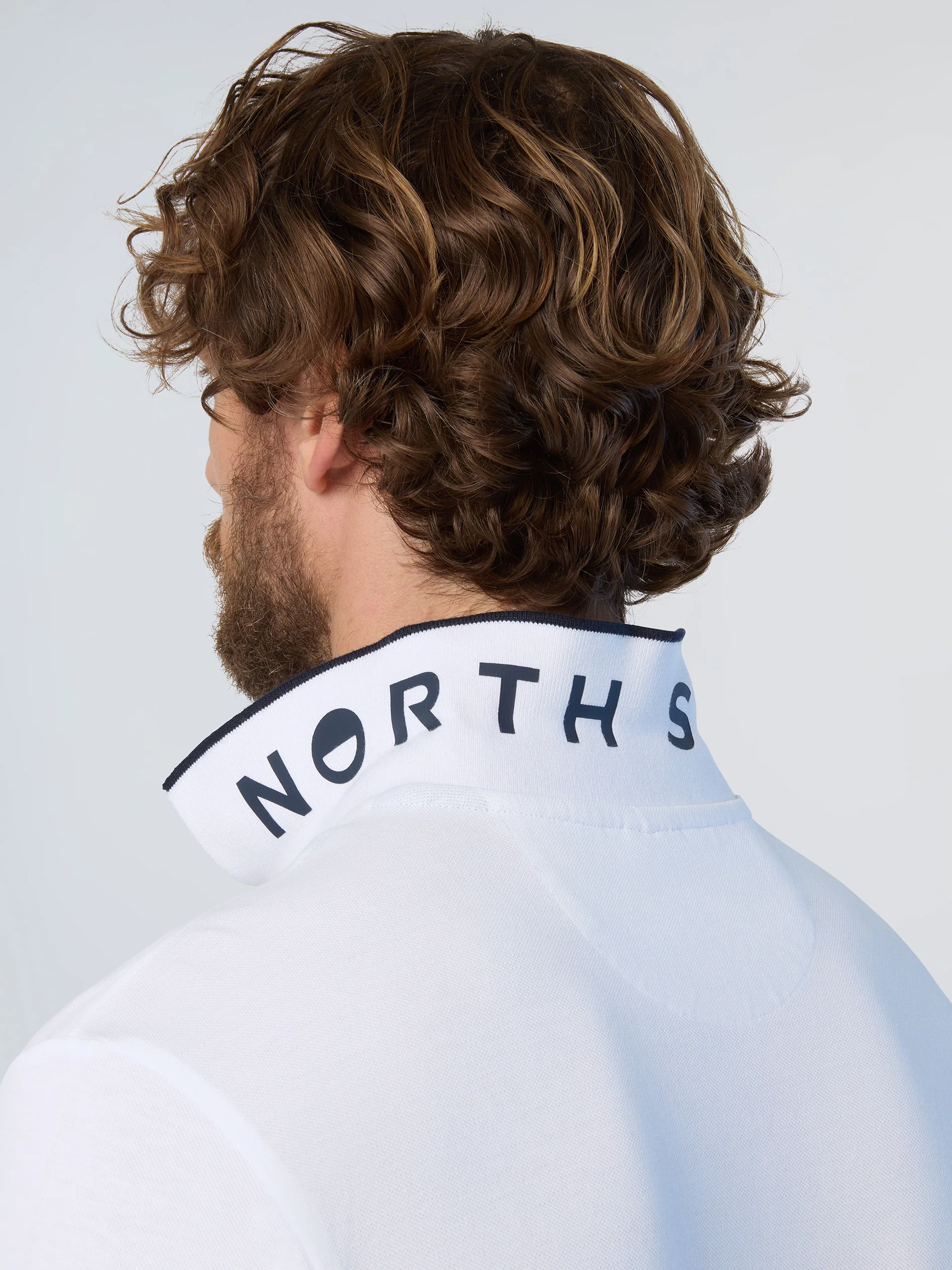 Long-sleeved polo shirt with collar print - Image 6