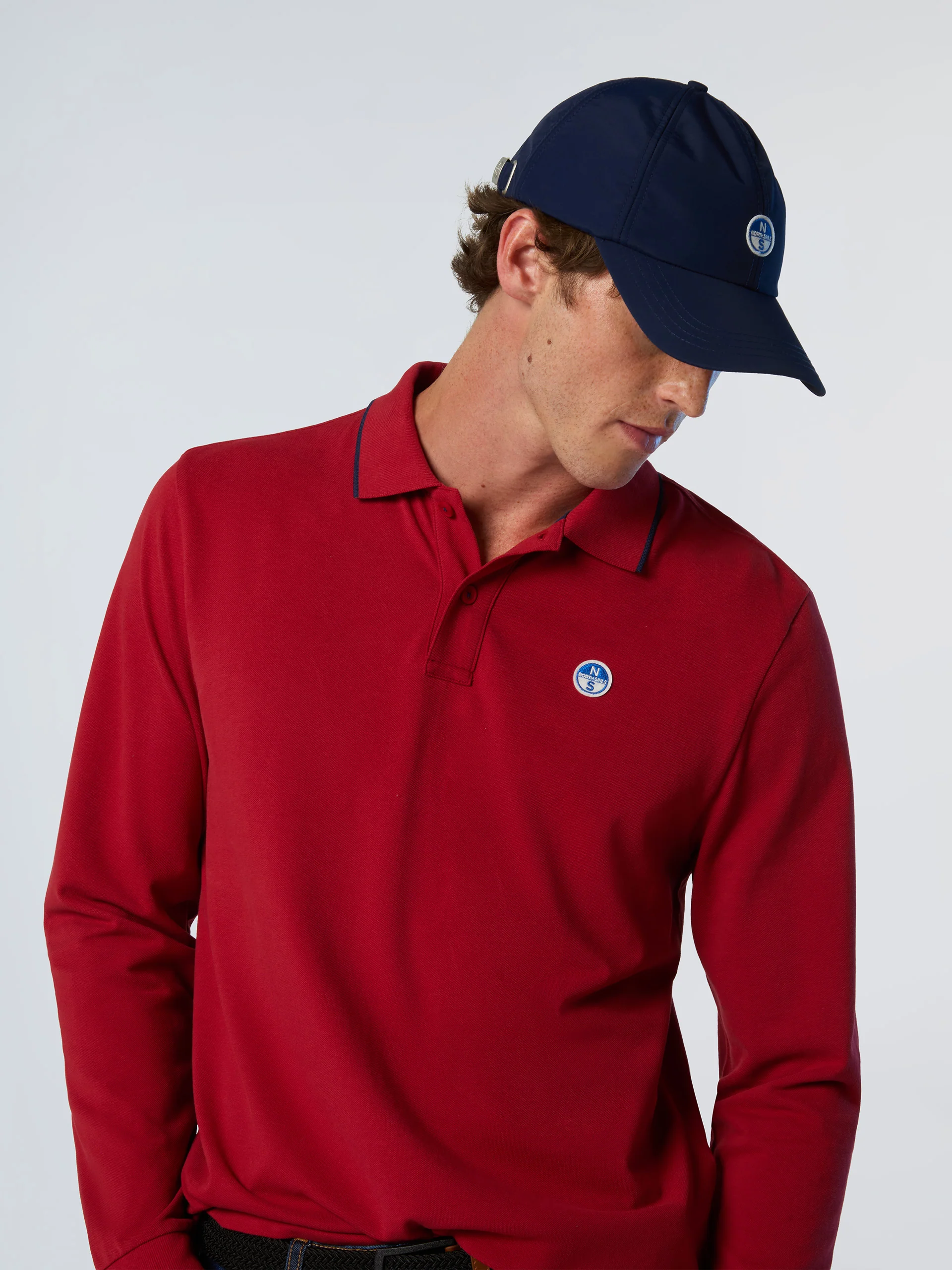 Long-sleeved polo shirt with collar print - Image 8
