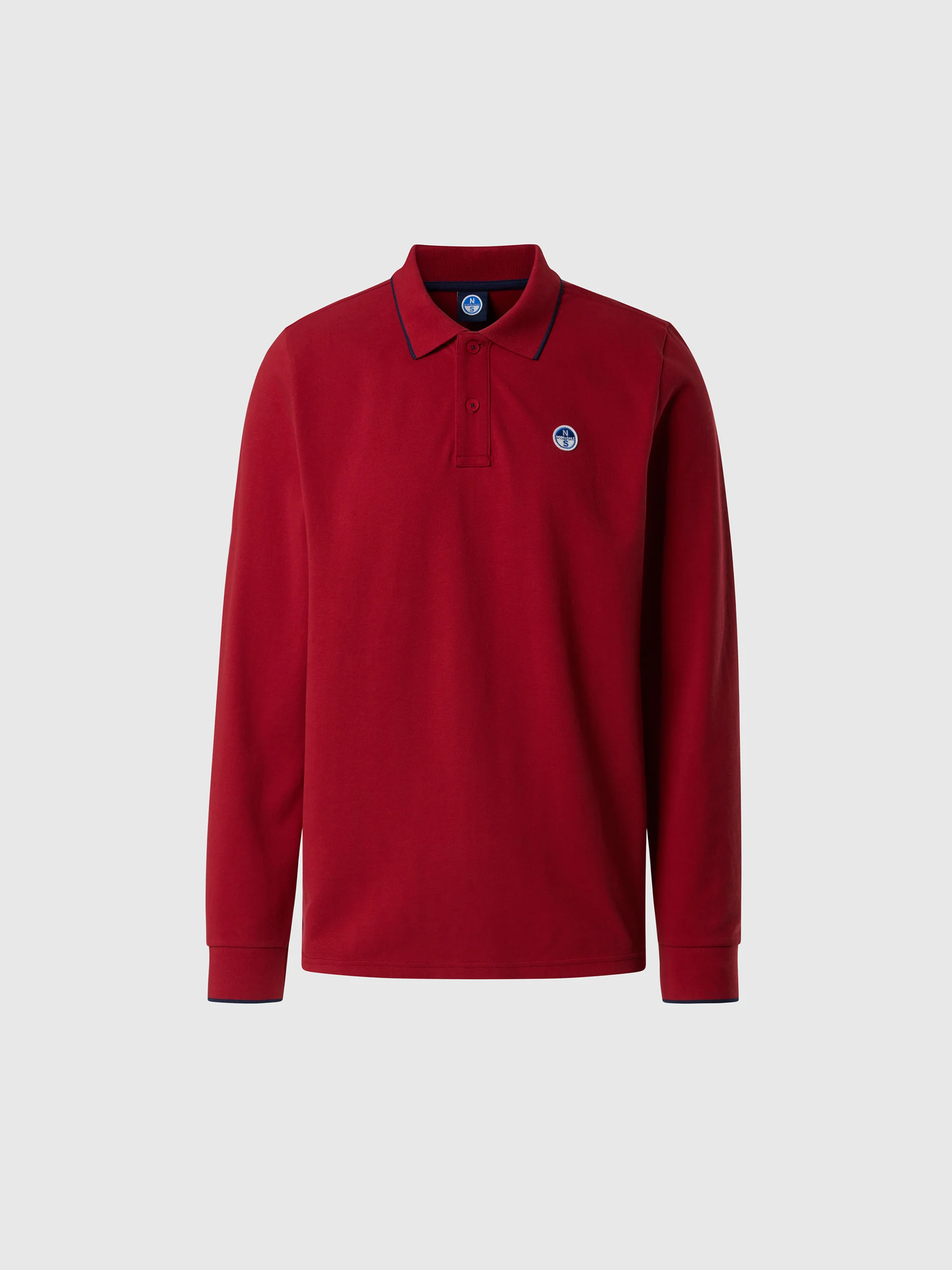 Long-sleeved polo shirt with collar print - Image 9
