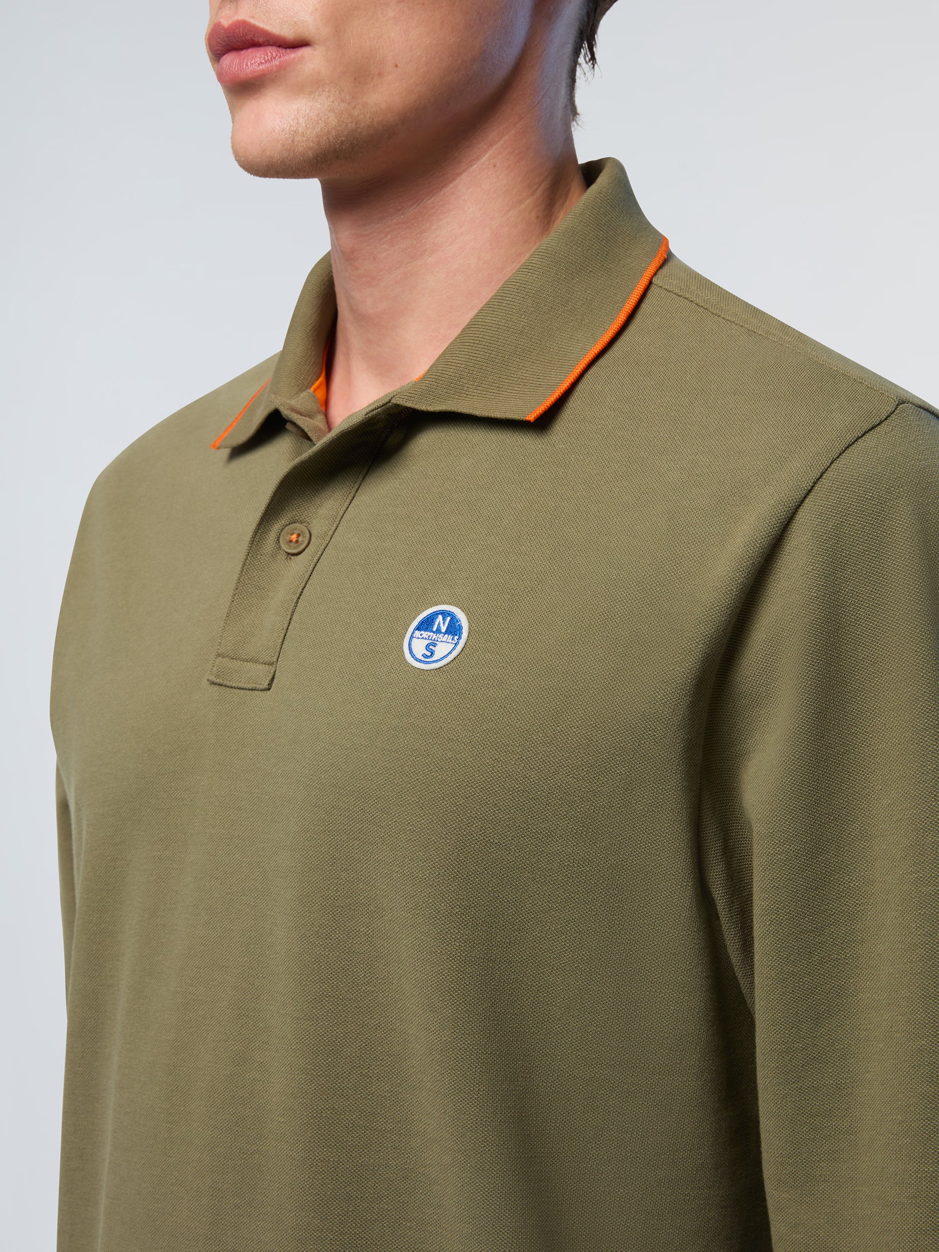 Long-sleeved polo shirt with logo collar - Image 11