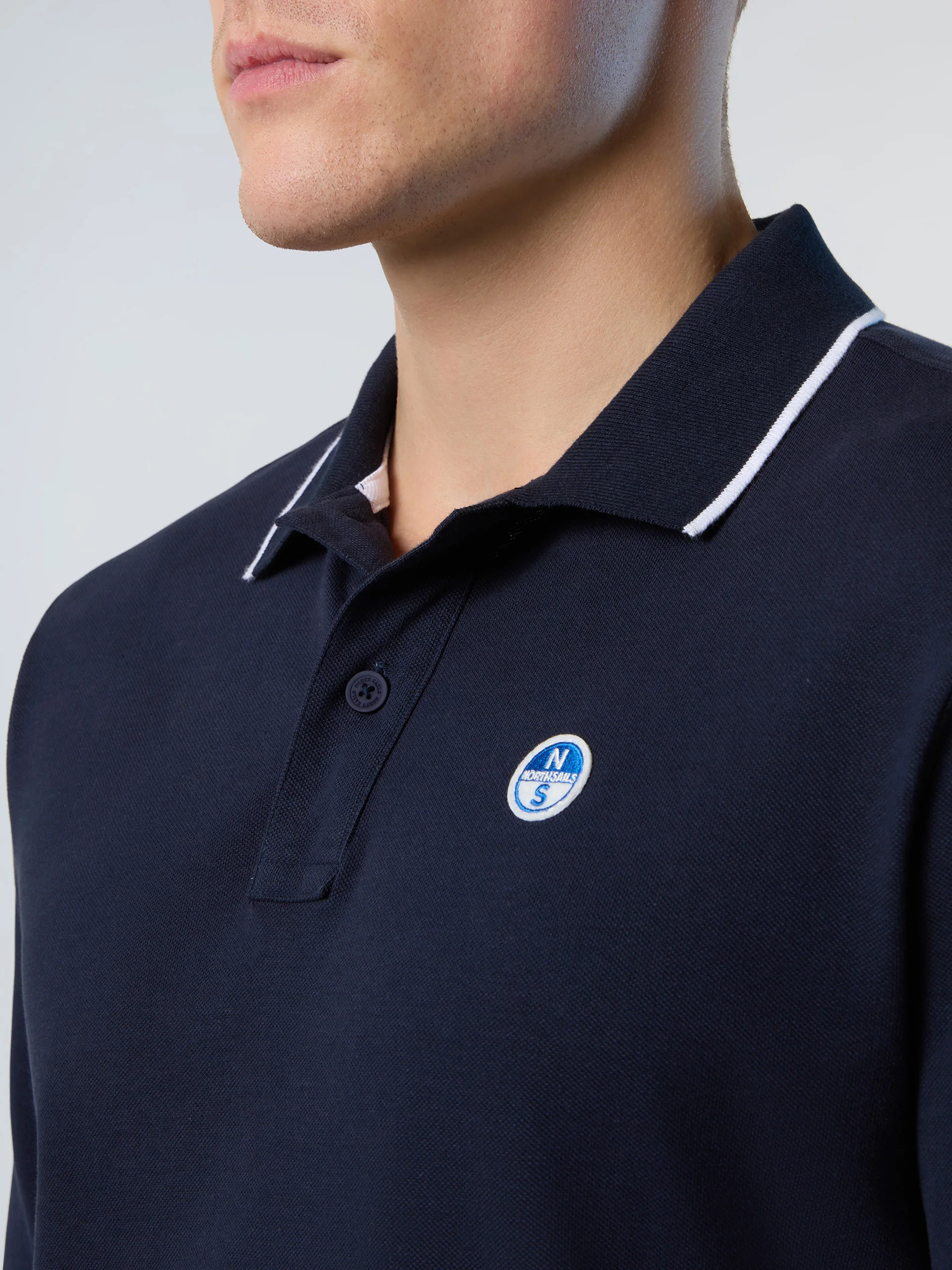 Long-sleeved polo shirt with logo collar - Image 17