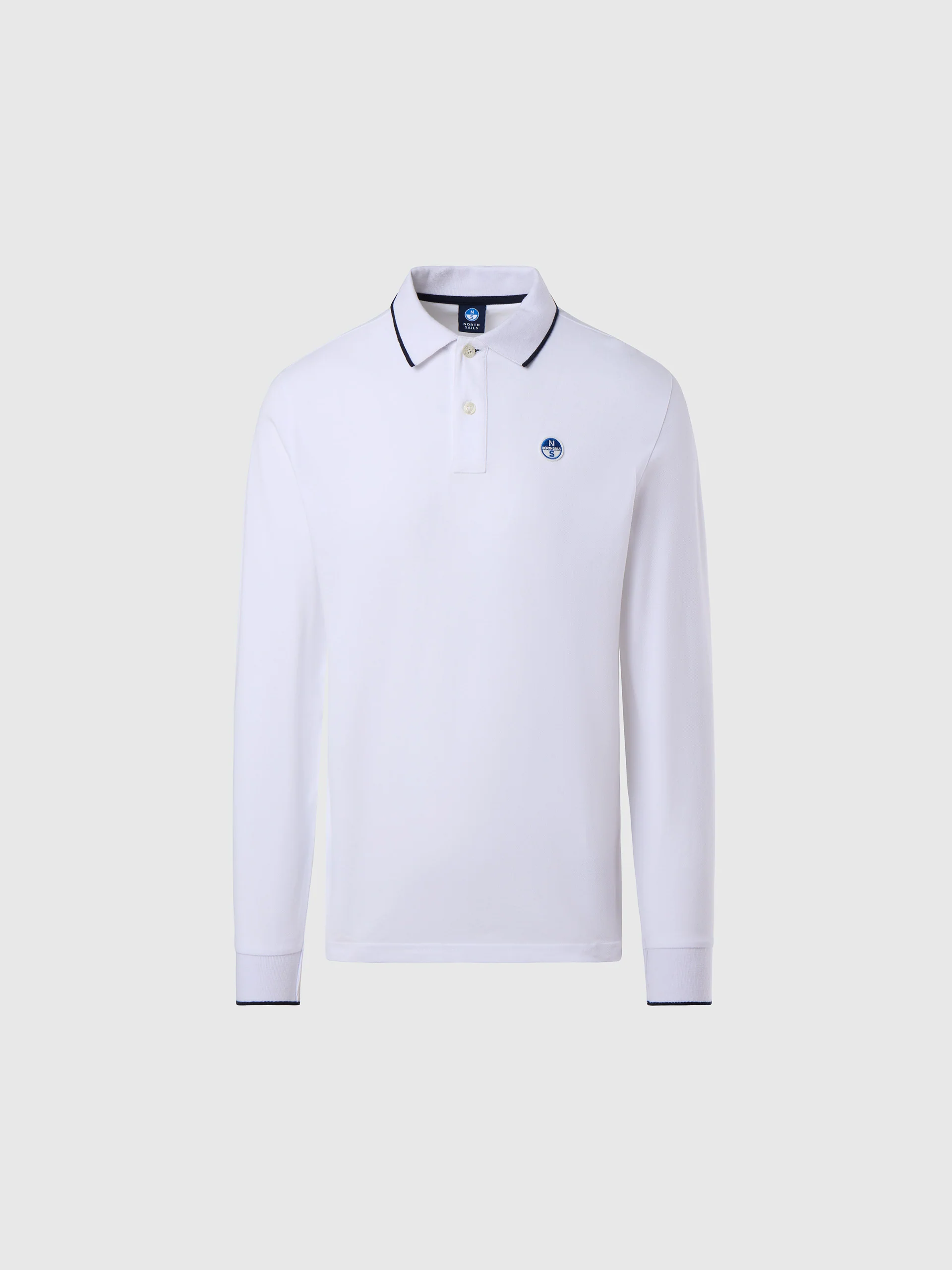 Long-sleeved polo shirt with logo collar - Image 19