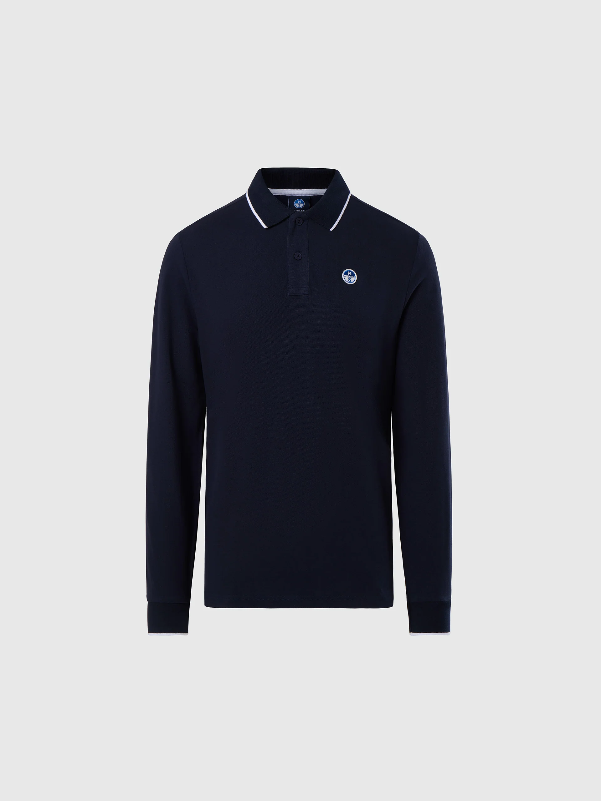 Long-sleeved polo shirt with logo collar - Image 20