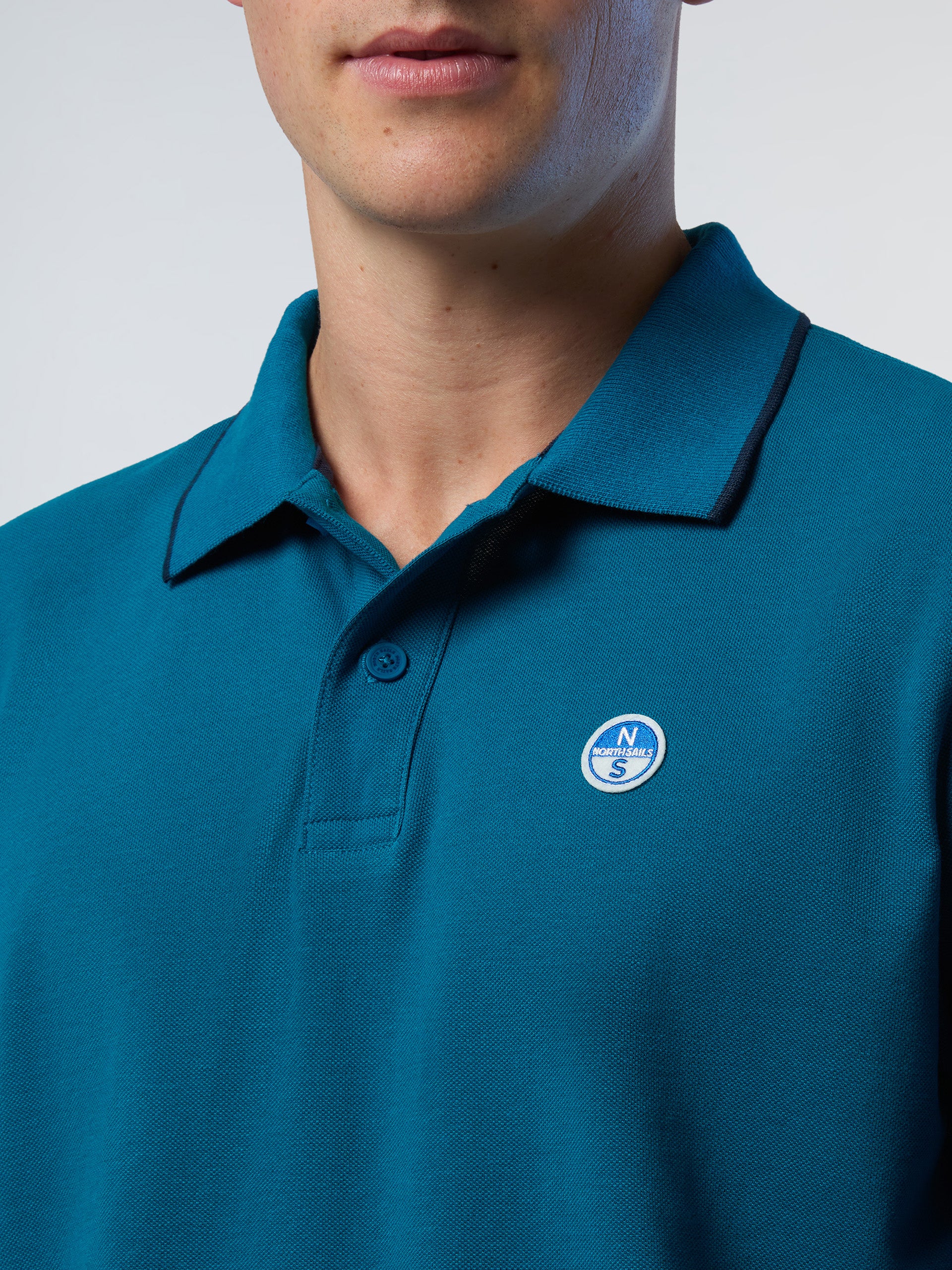 Long-sleeved polo shirt with logo collar - Image 22