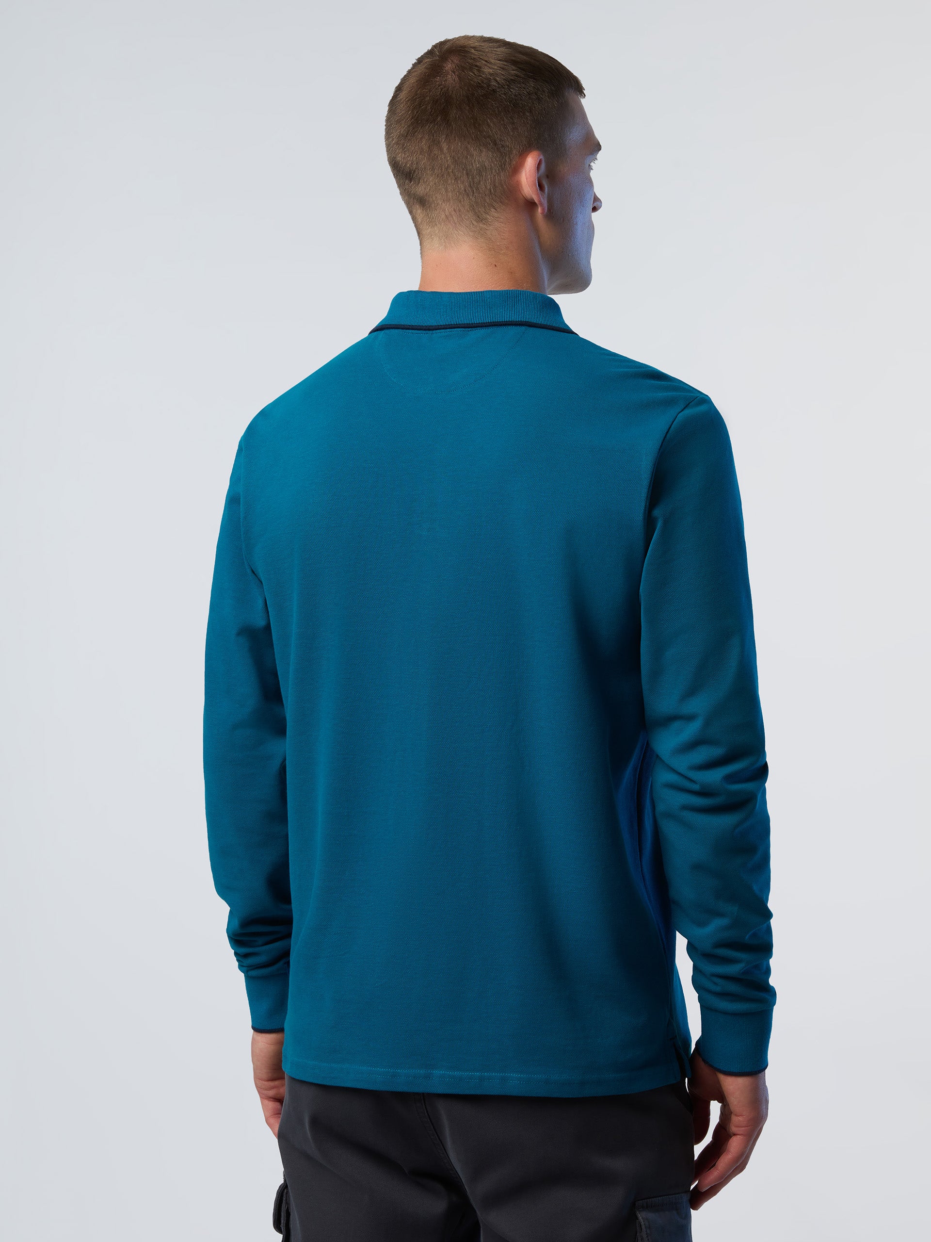 Long-sleeved polo shirt with logo collar - Image 24