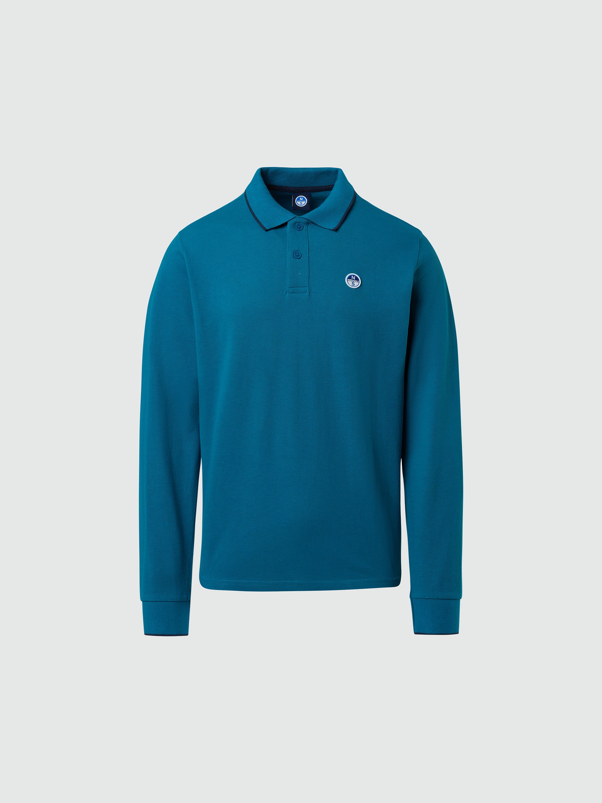 Long-sleeved polo shirt with logo collar - Image 27