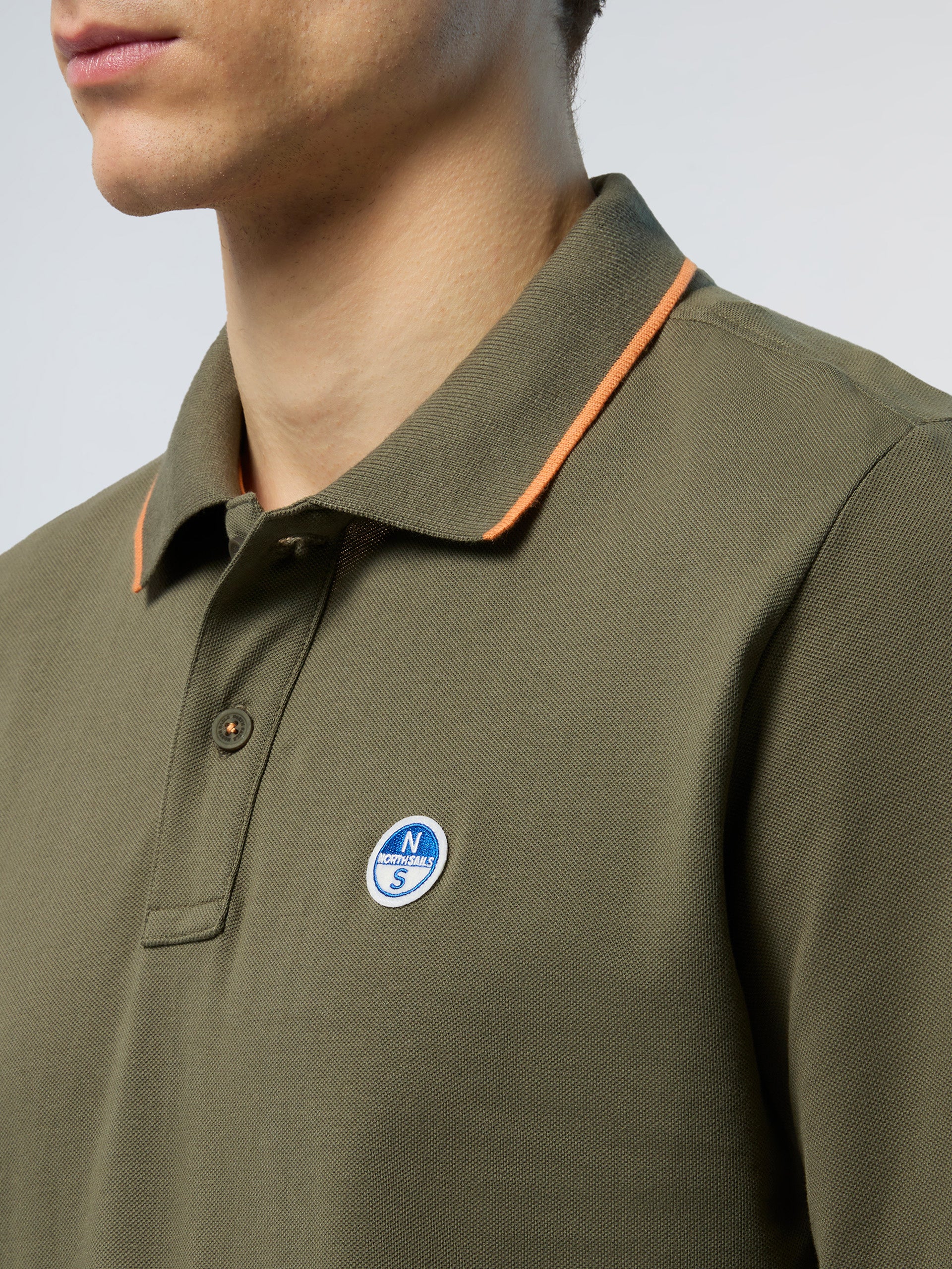 Long-sleeved polo shirt with logo collar - Image 28