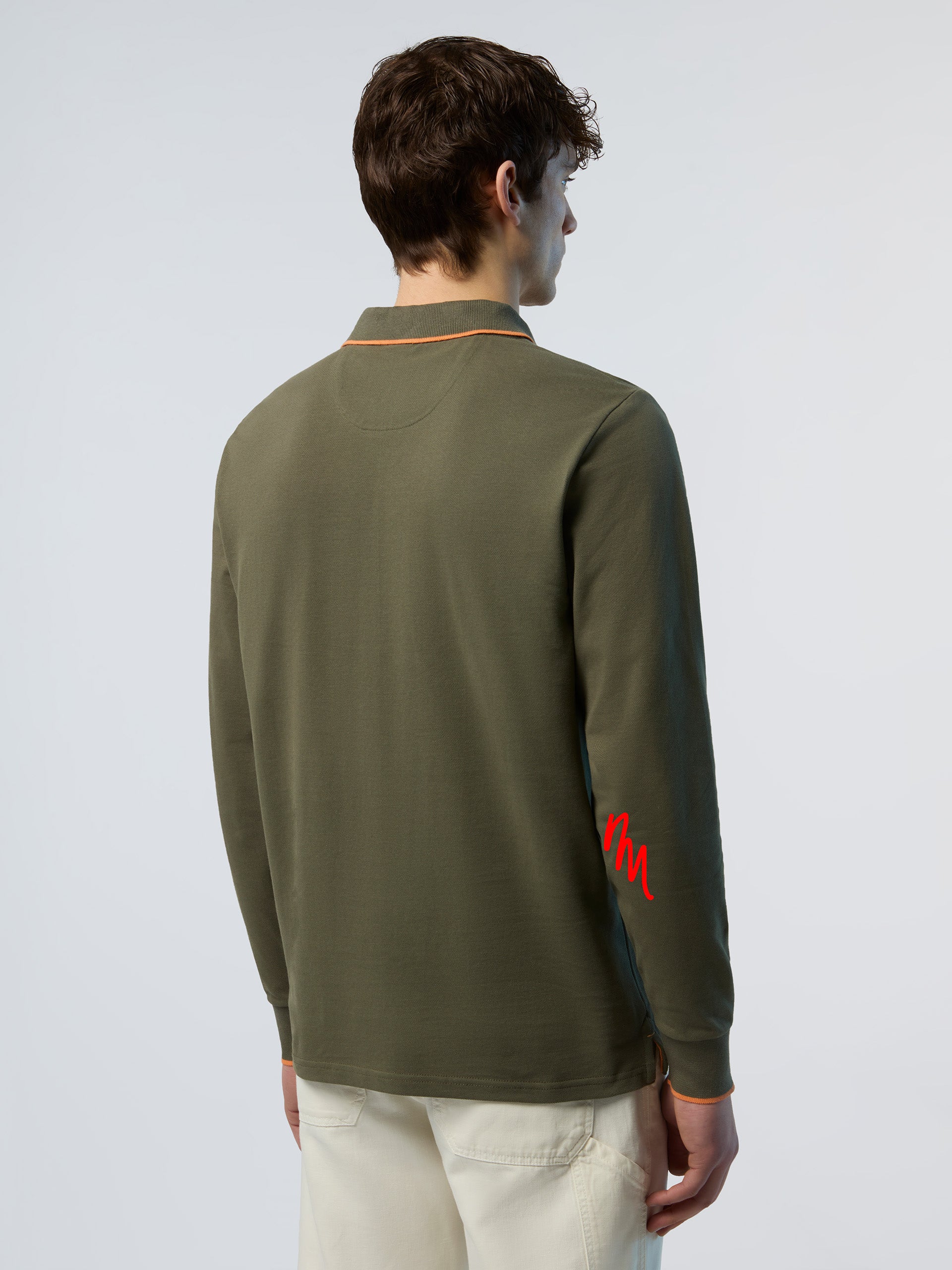Long-sleeved polo shirt with logo collar - Image 30