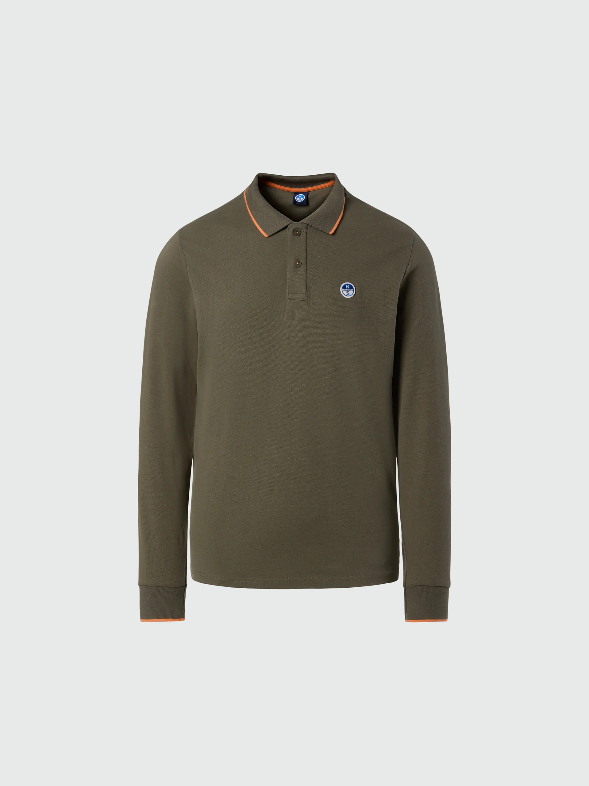 Long-sleeved polo shirt with logo collar - Image 33