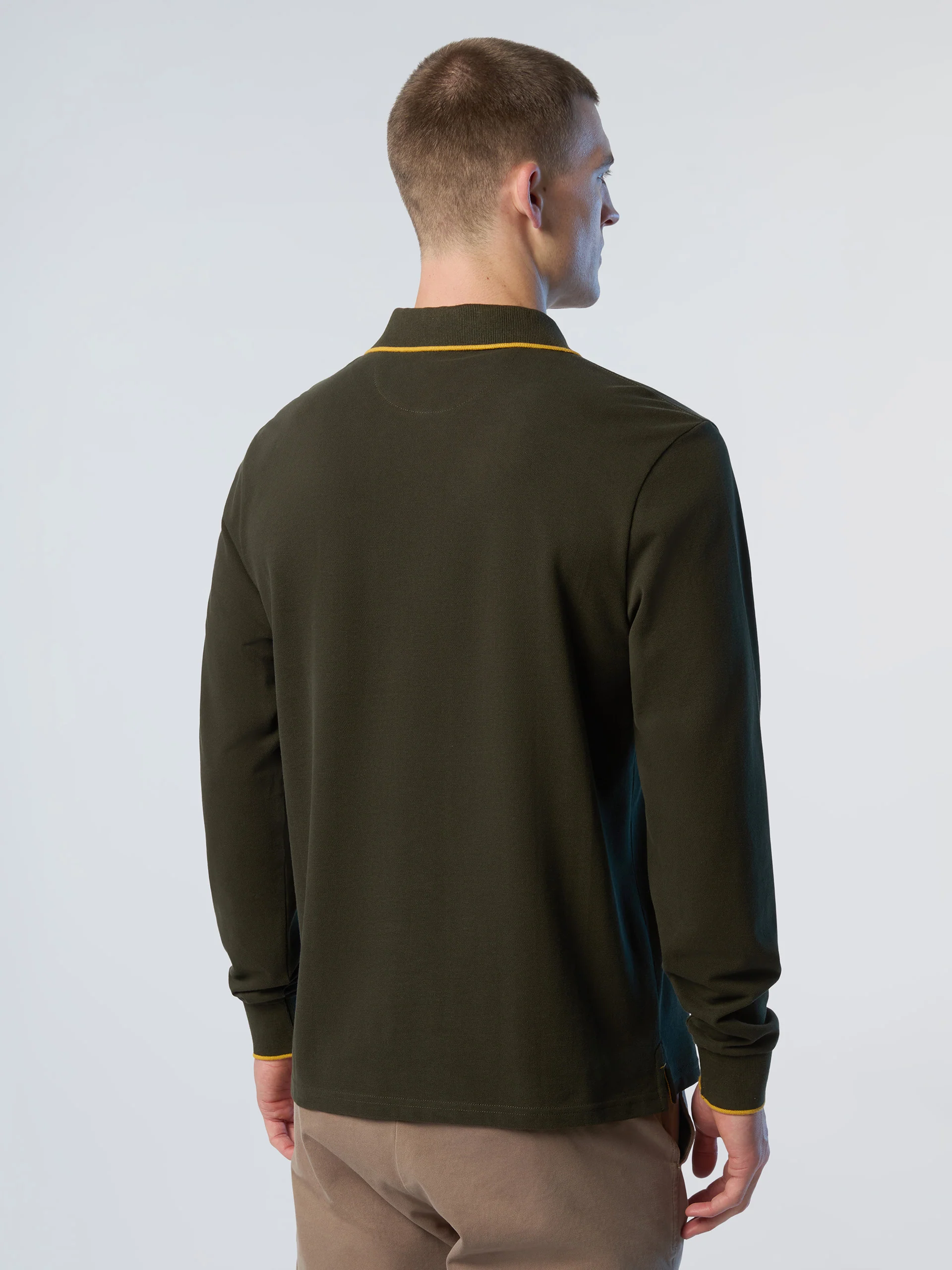 Long-sleeved polo shirt with logo collar - Image 37