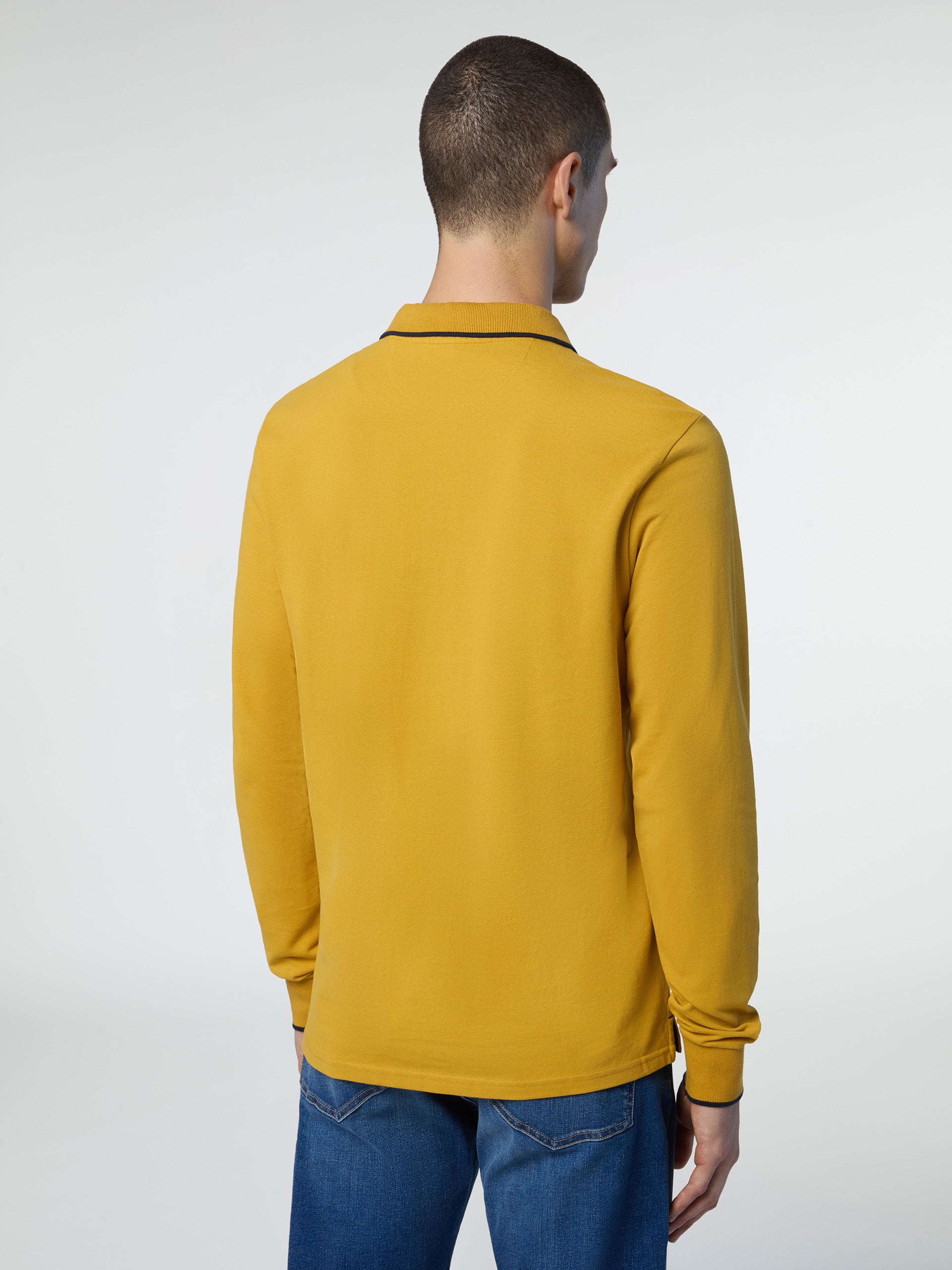 Long-sleeved polo shirt with logo collar - Image 44