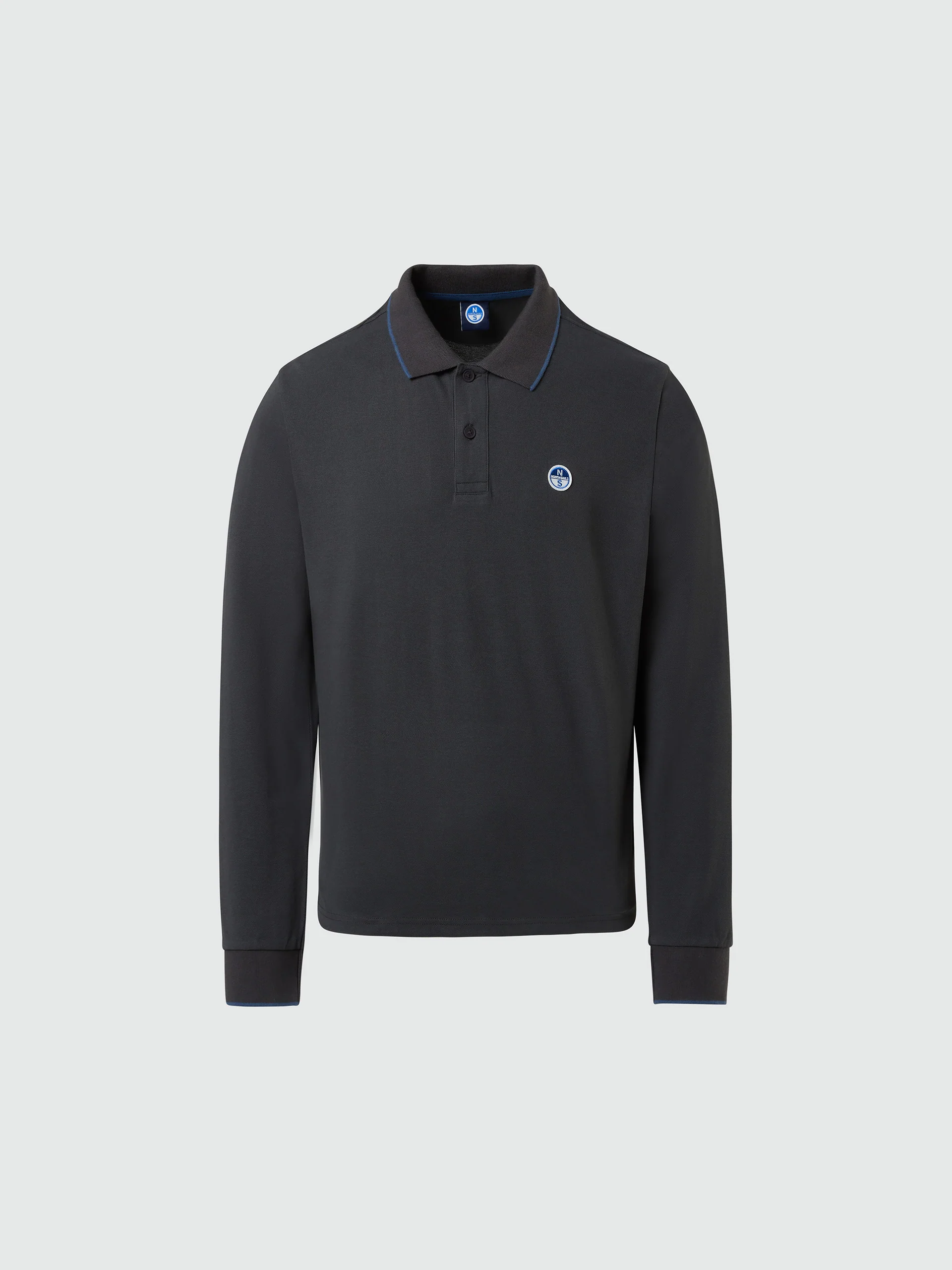Long-sleeved polo shirt with logo collar - Image 53