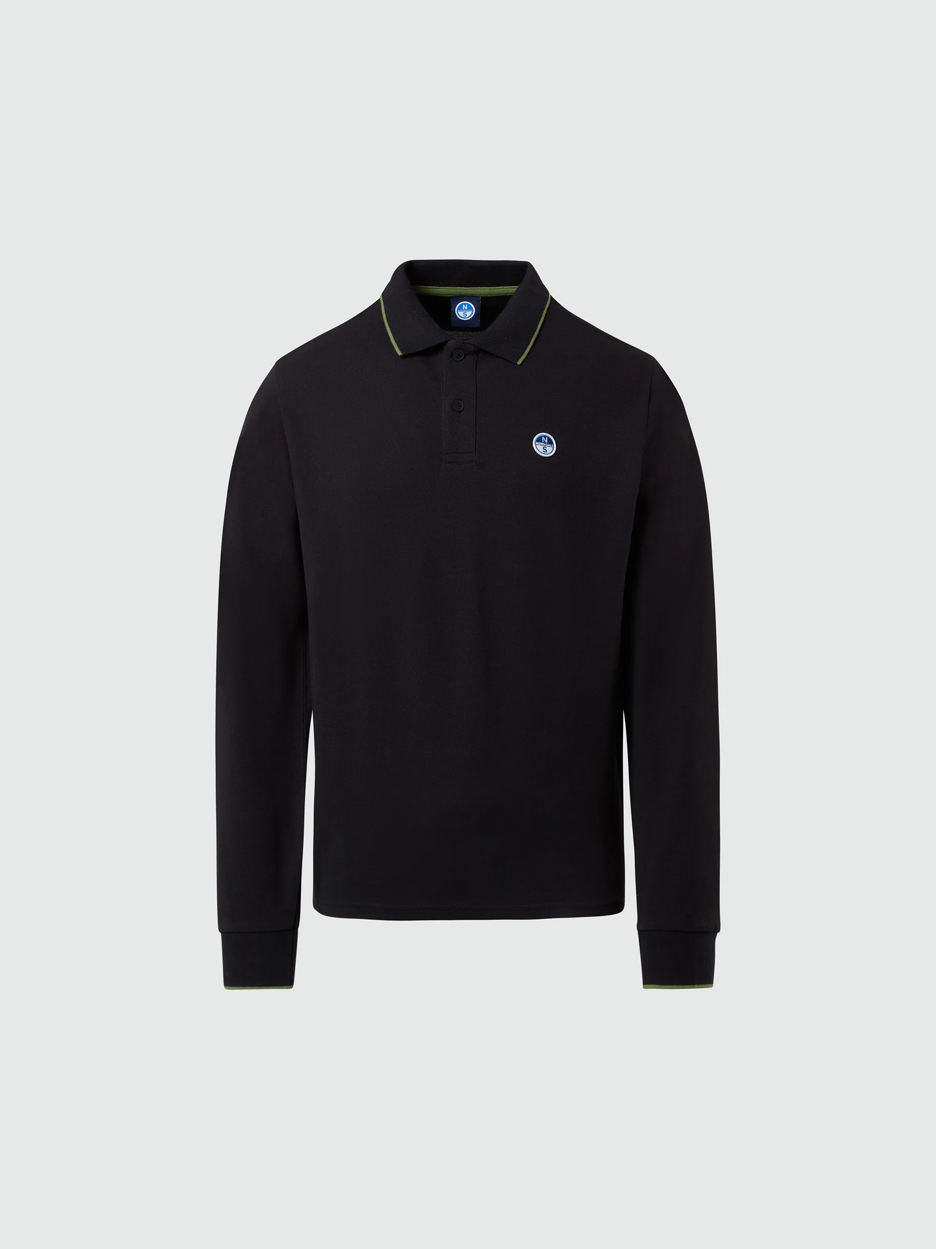 Long-sleeved polo shirt with logo collar - Image 60