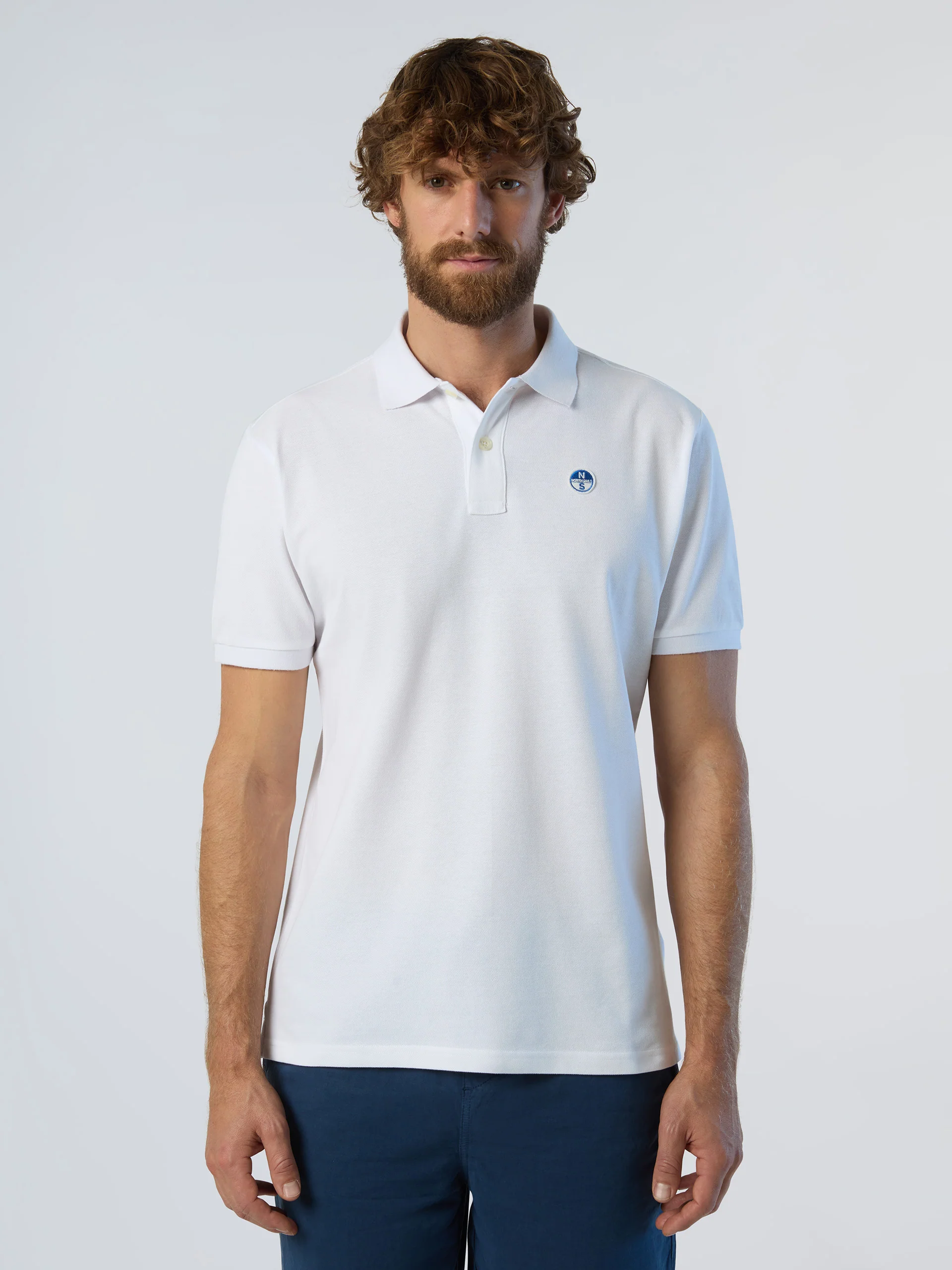 Polo shirt with logo patch