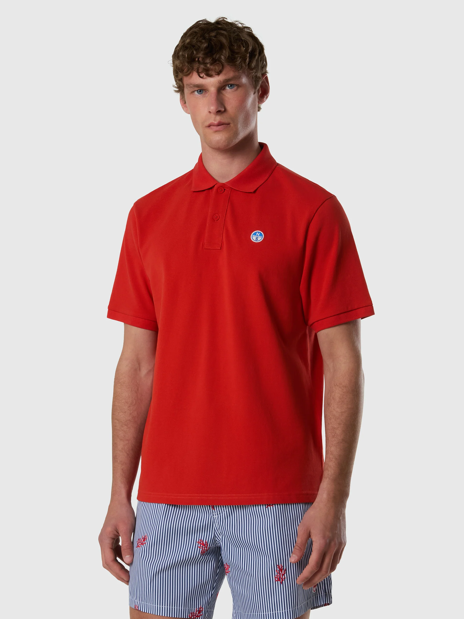 Polo shirt with logo patch