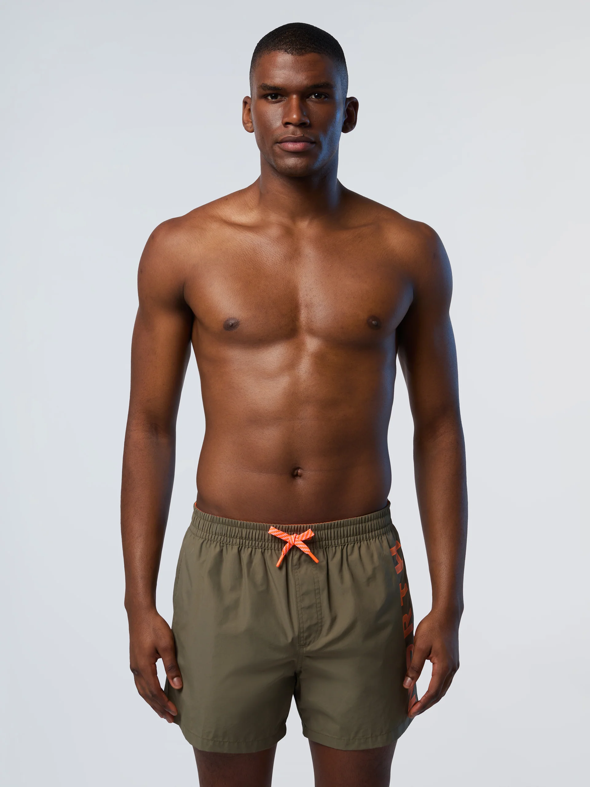 Swim shorts with vertical print