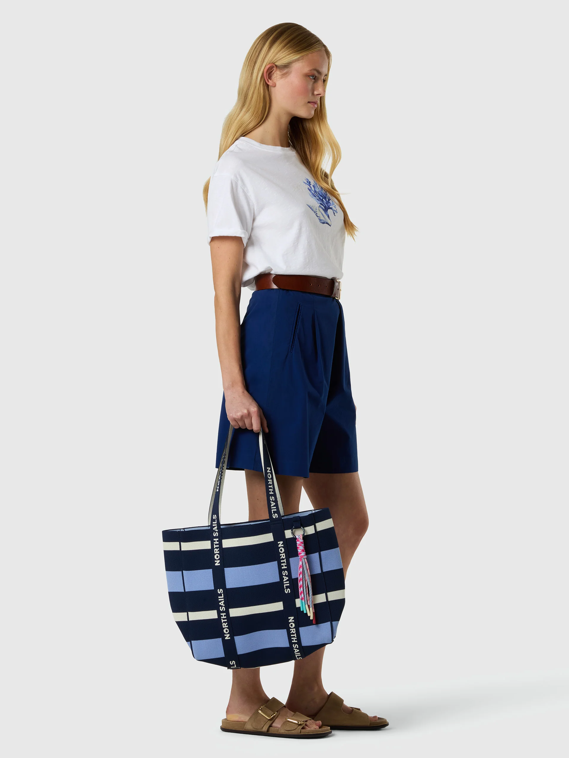 Striped knit tote bag - Image 4