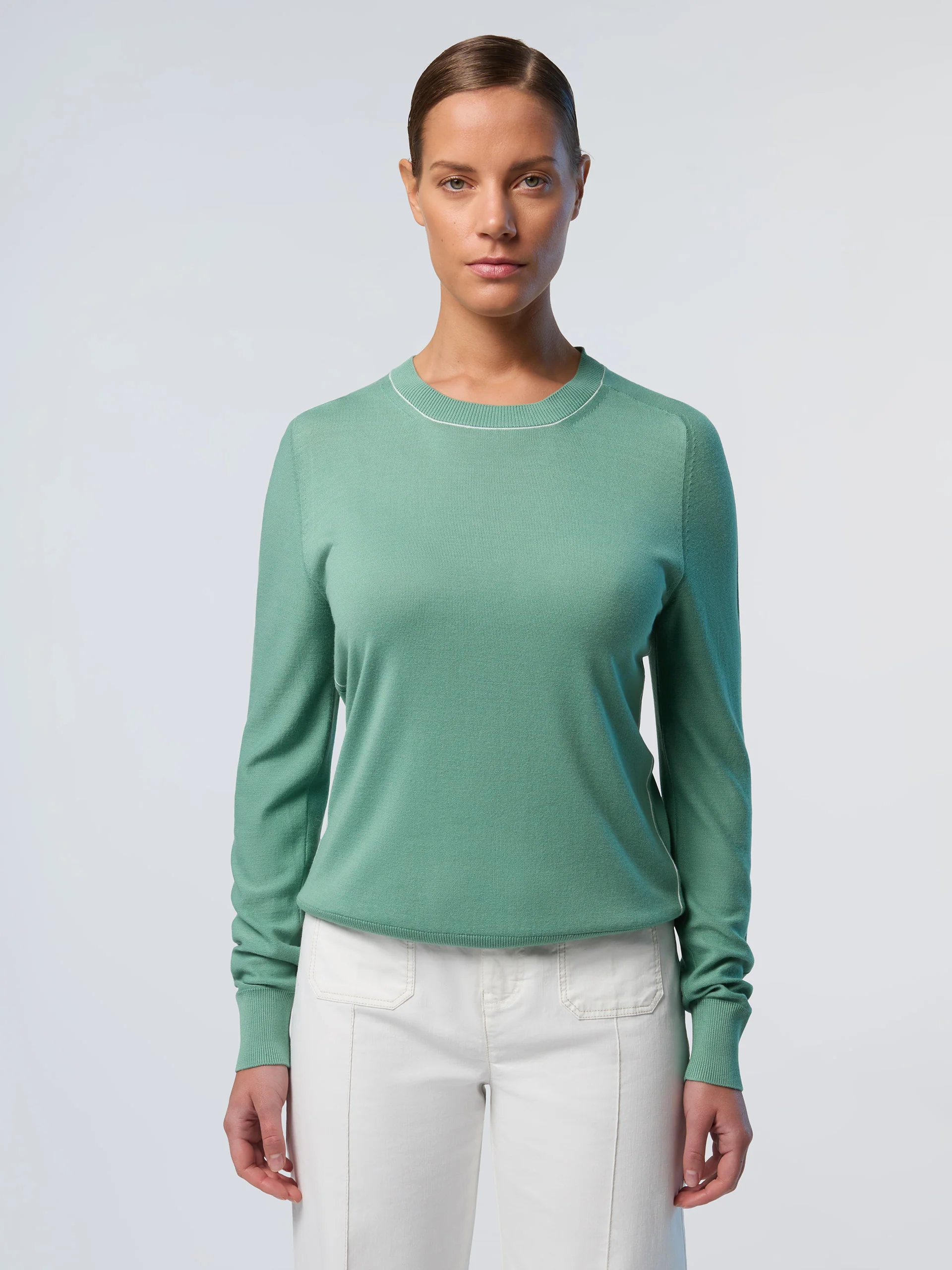 Crew-neck aloe vera sweater - Image 13