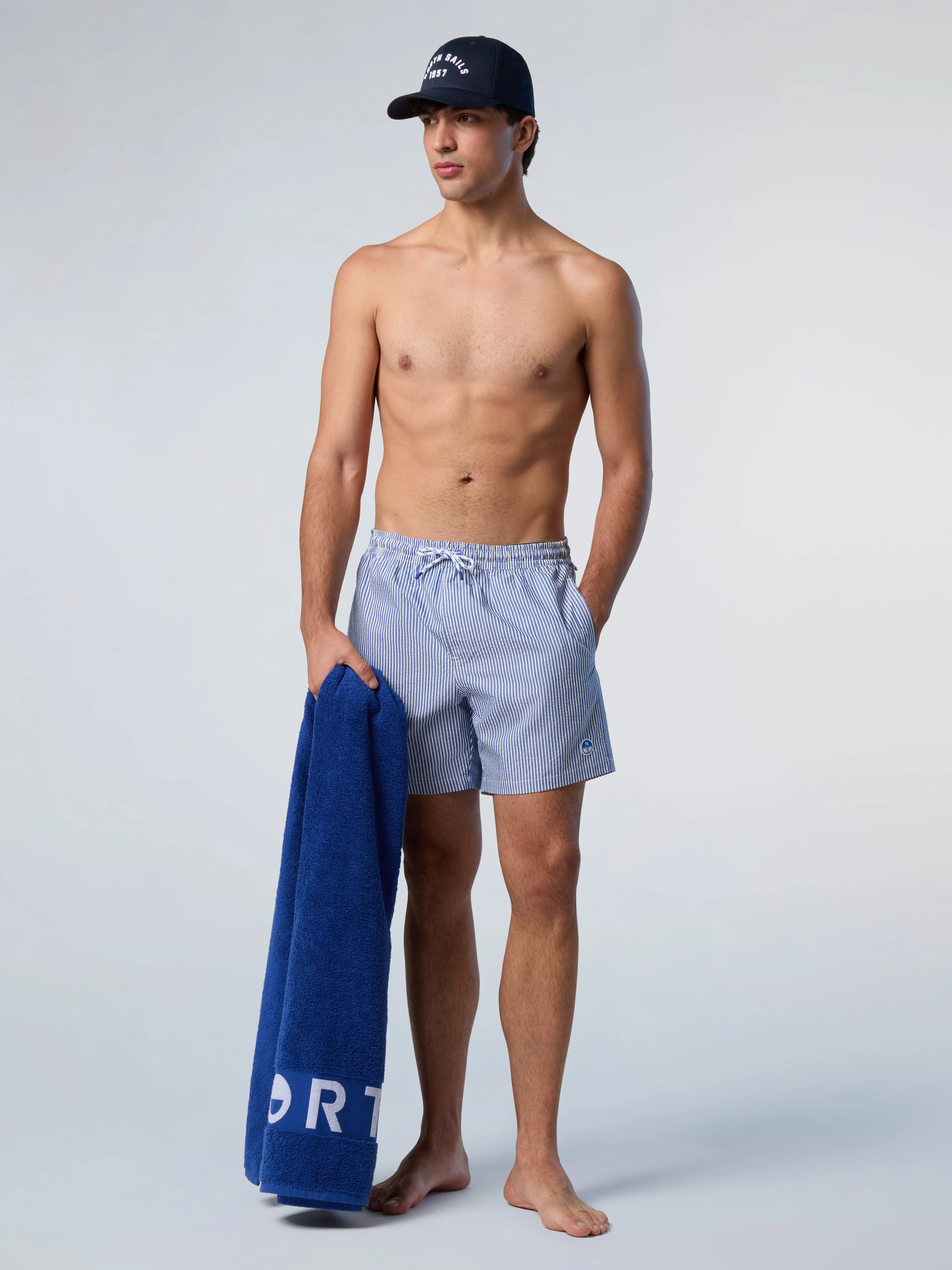 Striped seersucker swim shorts - Image 5