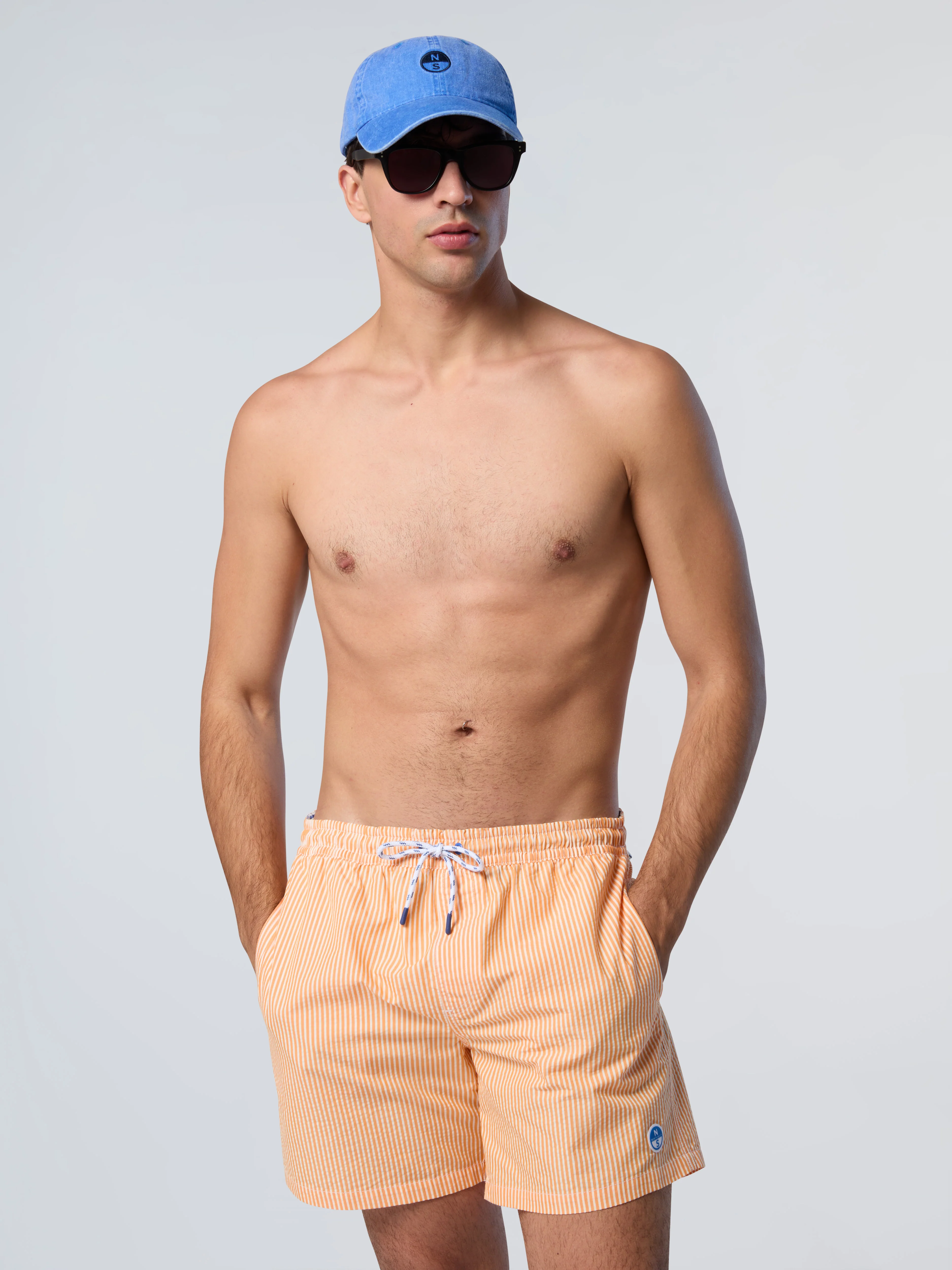 Striped seersucker swim shorts - Image 8