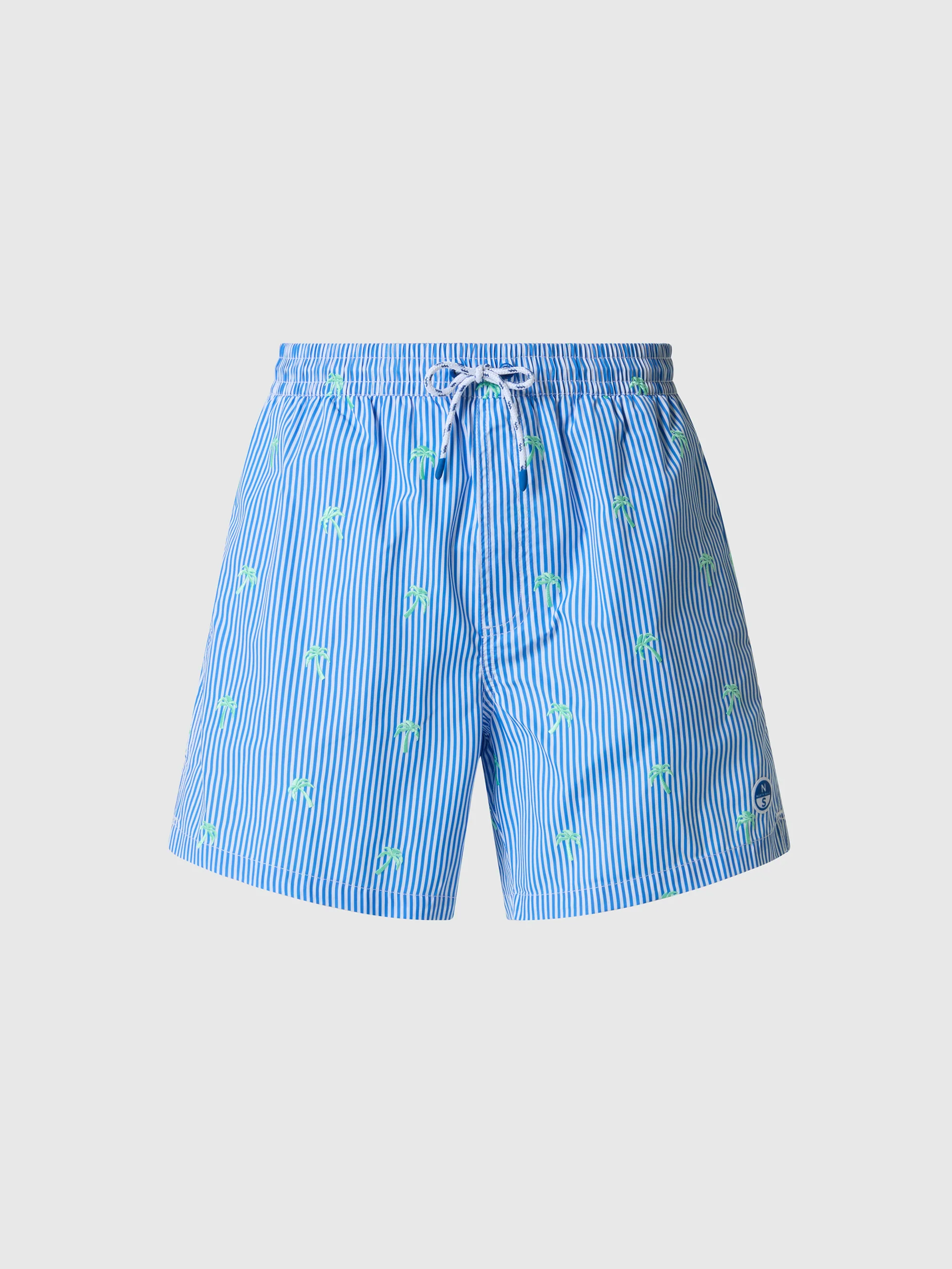 Embroidered pinstripe swim shorts - Image 3