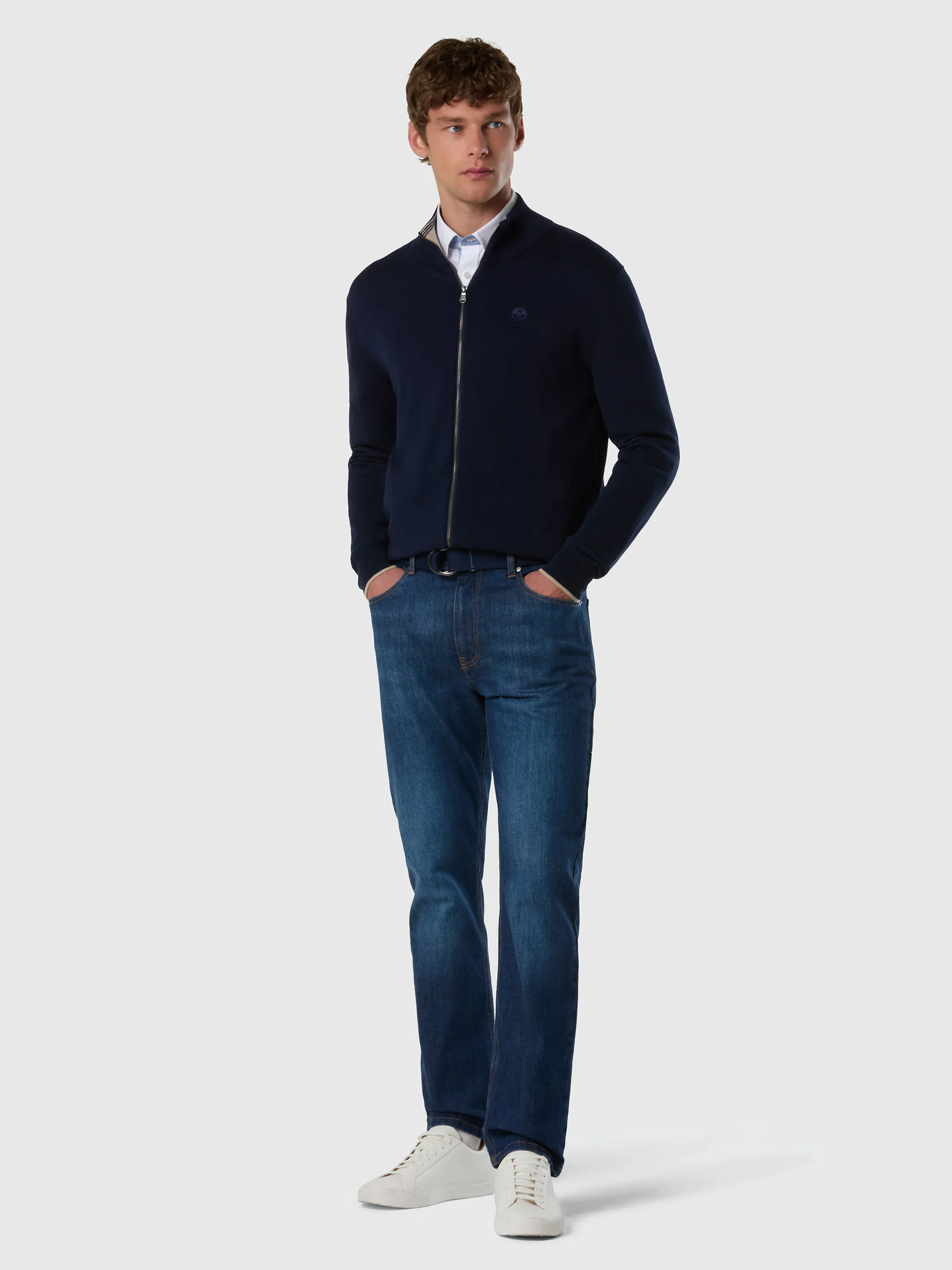 Full-zip sweater with tonal logo - Image 5