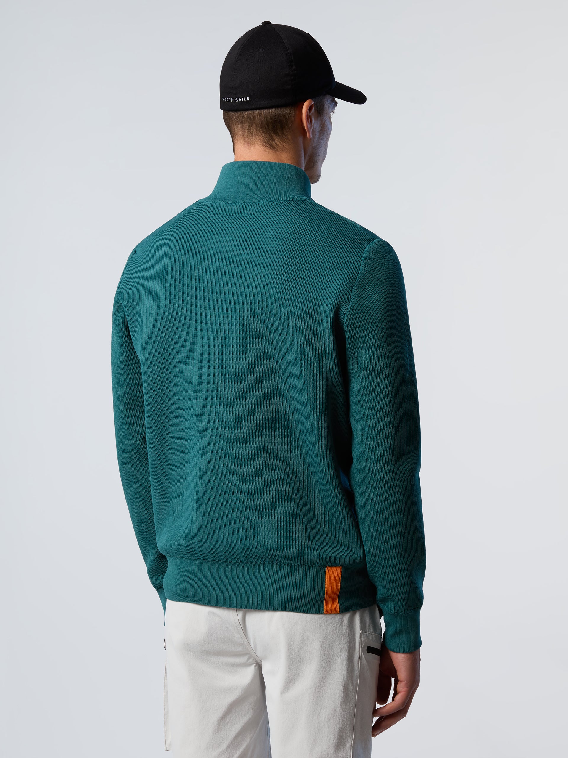 Technical knit full-zip sweater - Image 4