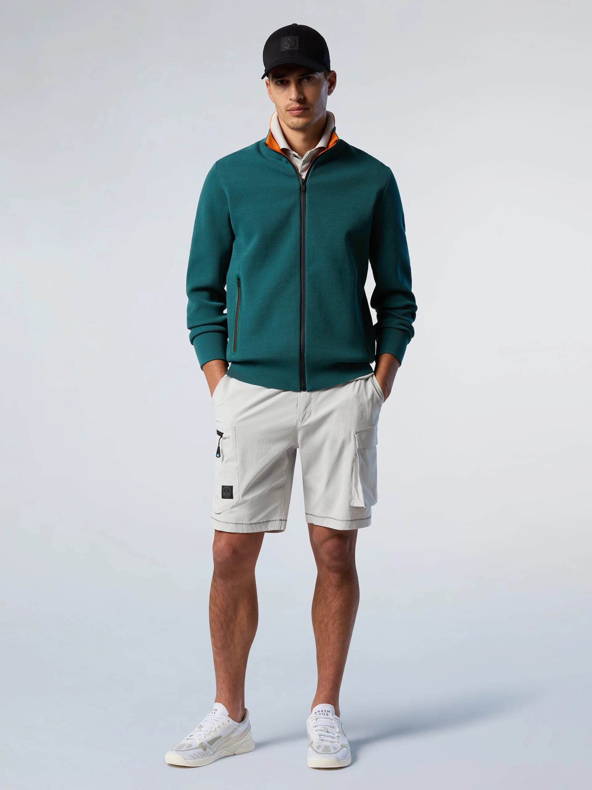 Technical knit full-zip sweater - Image 5
