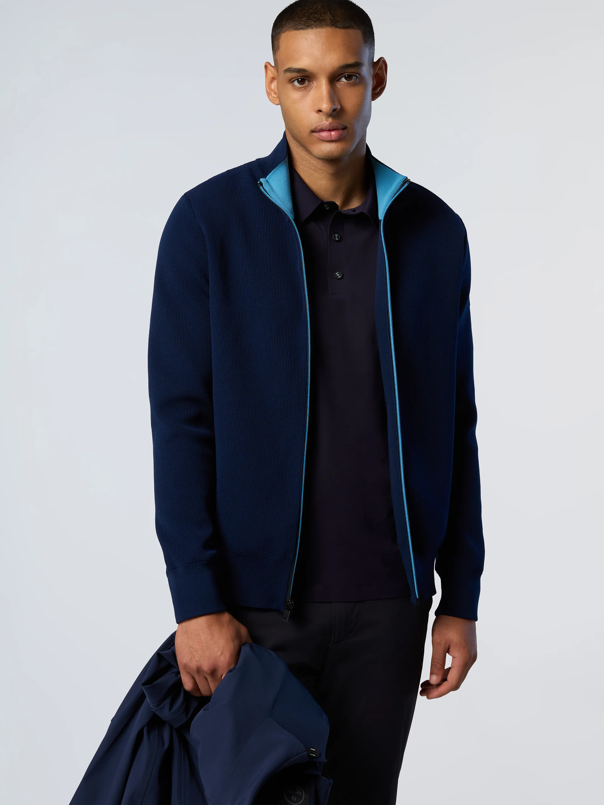 Technical knit full-zip sweater - Image 8