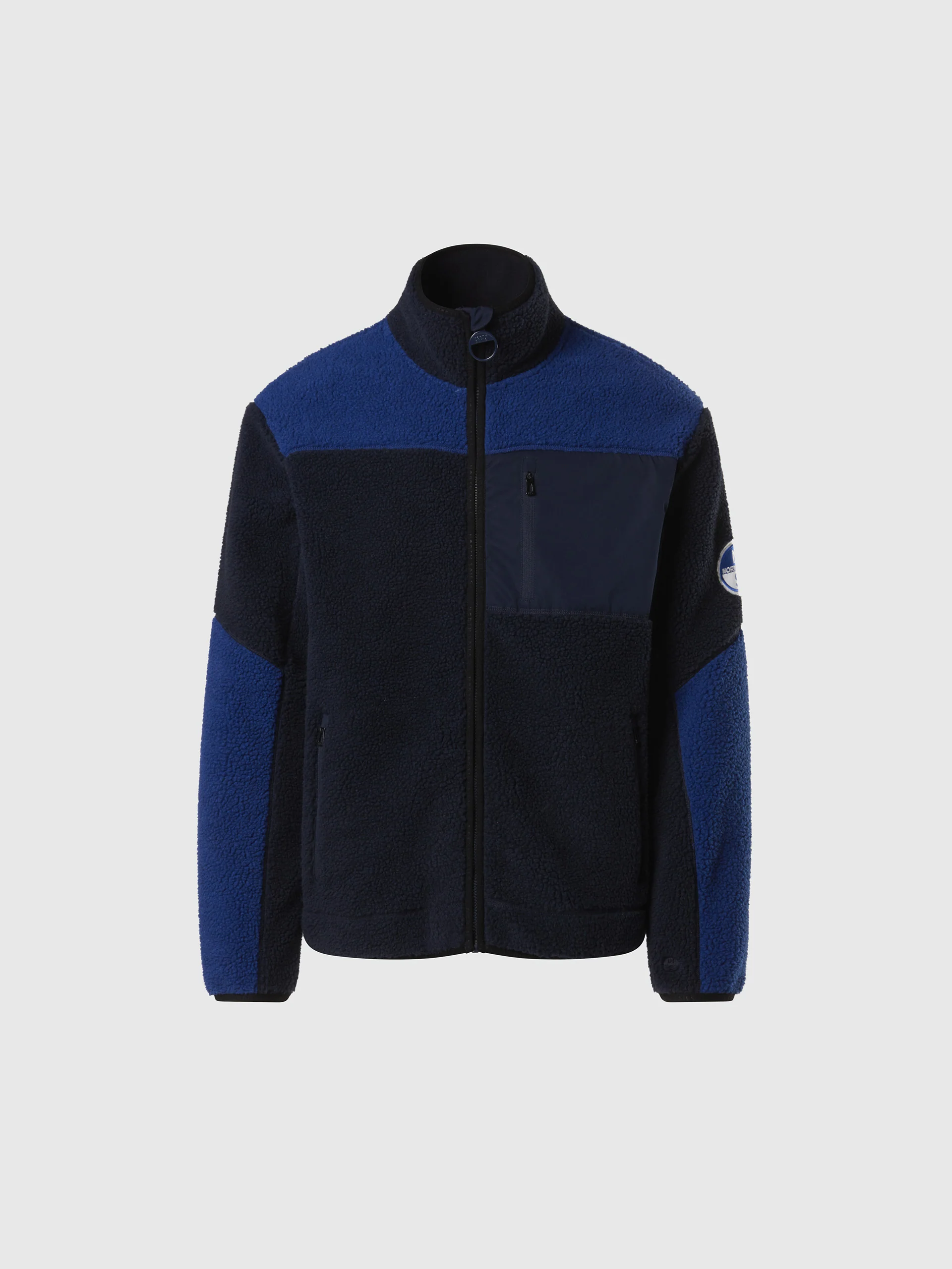 Mixed fabric full-zip sweatshirt - Image 3