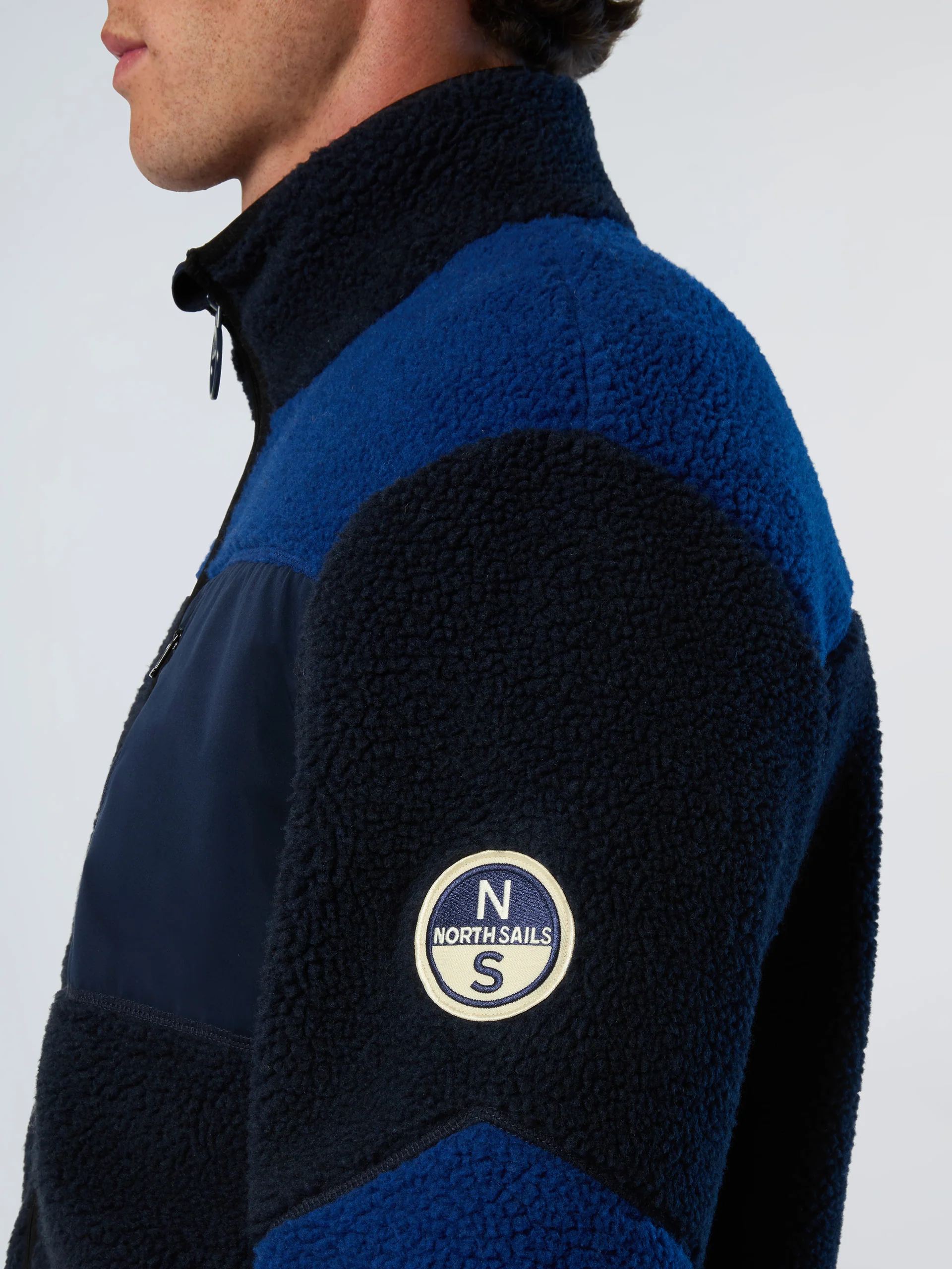 Mixed fabric full-zip sweatshirt - Image 7