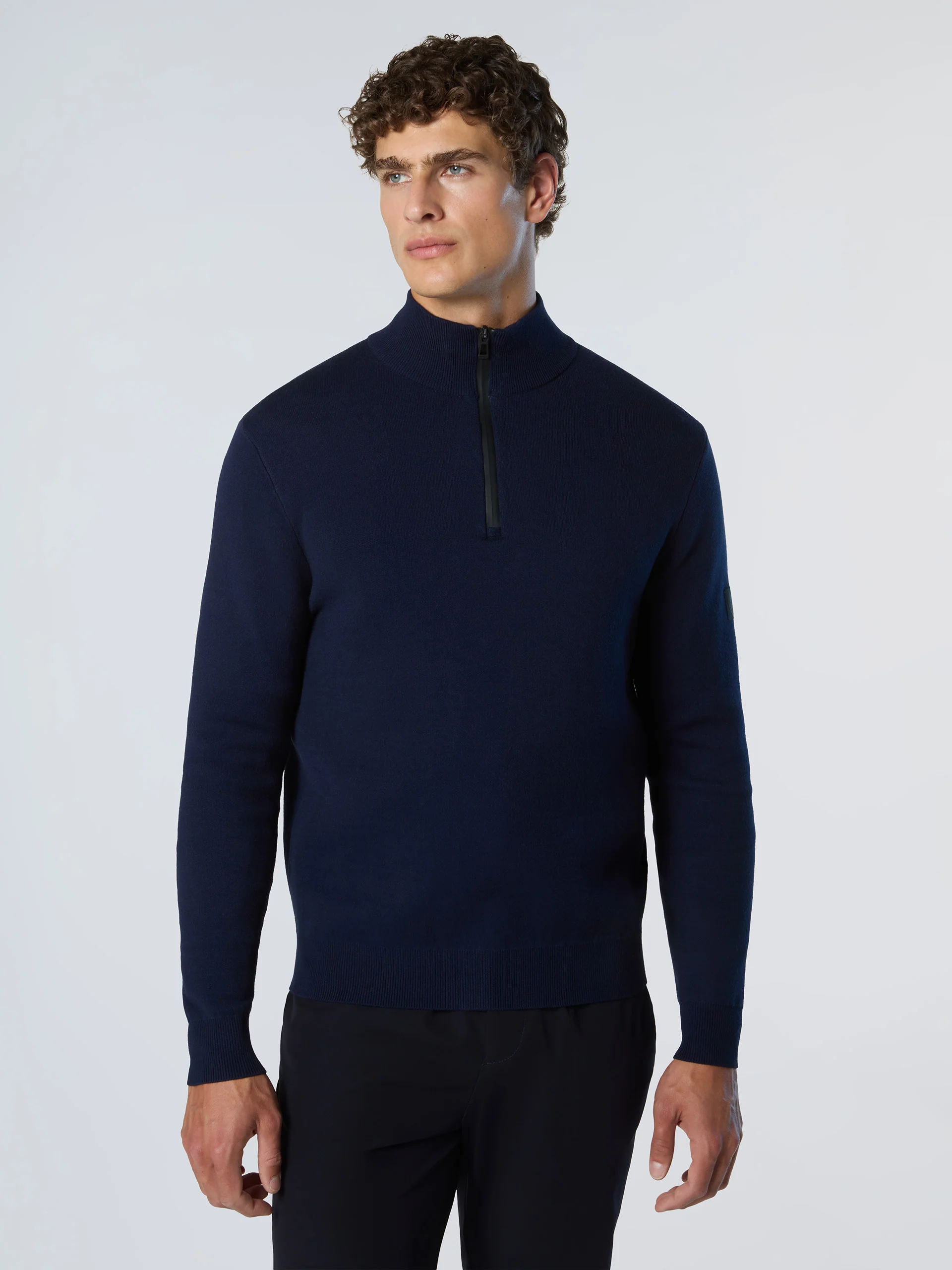 Bonded half-zip sweater