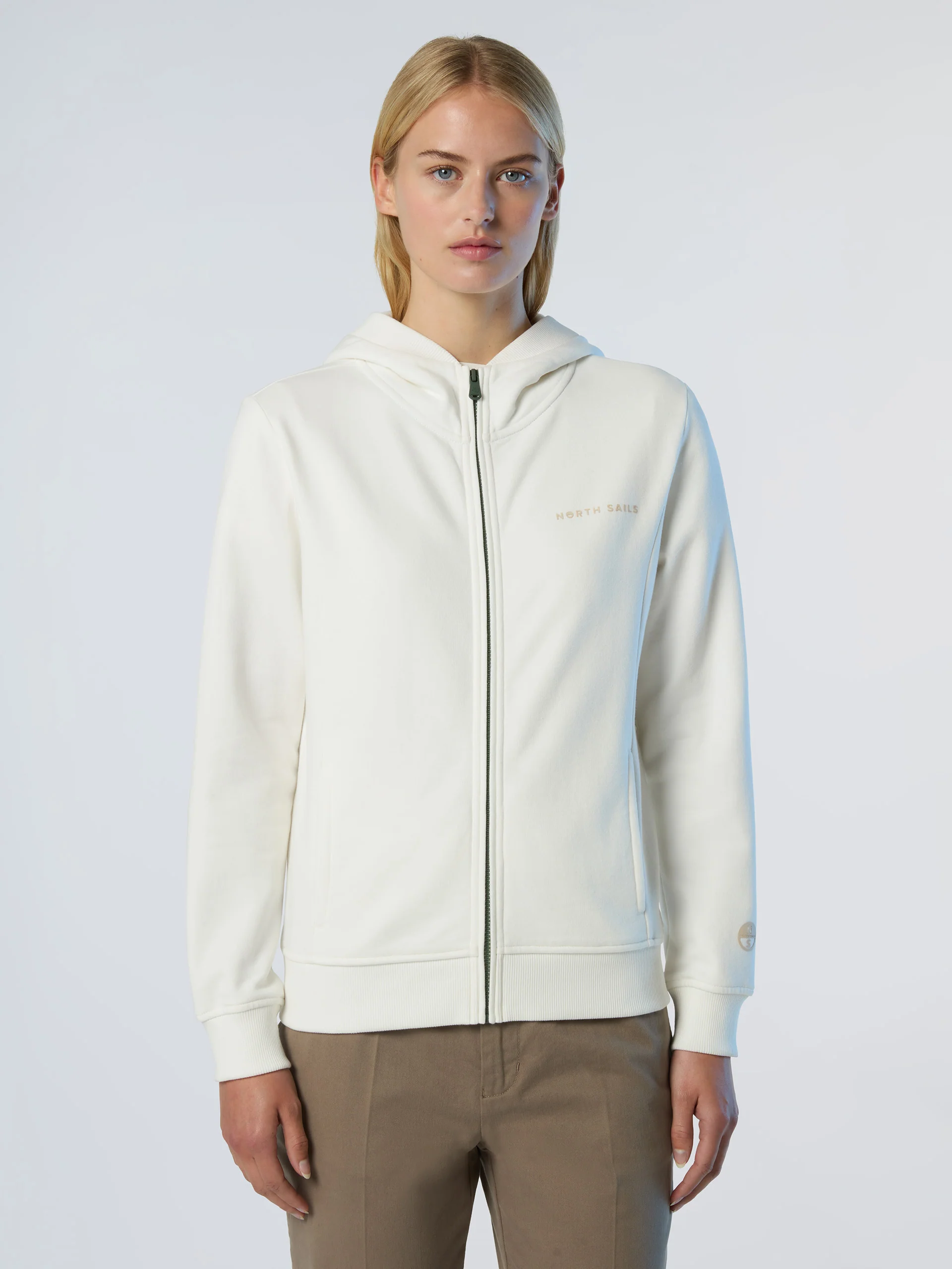 Full-zip hoodie with tonal logo