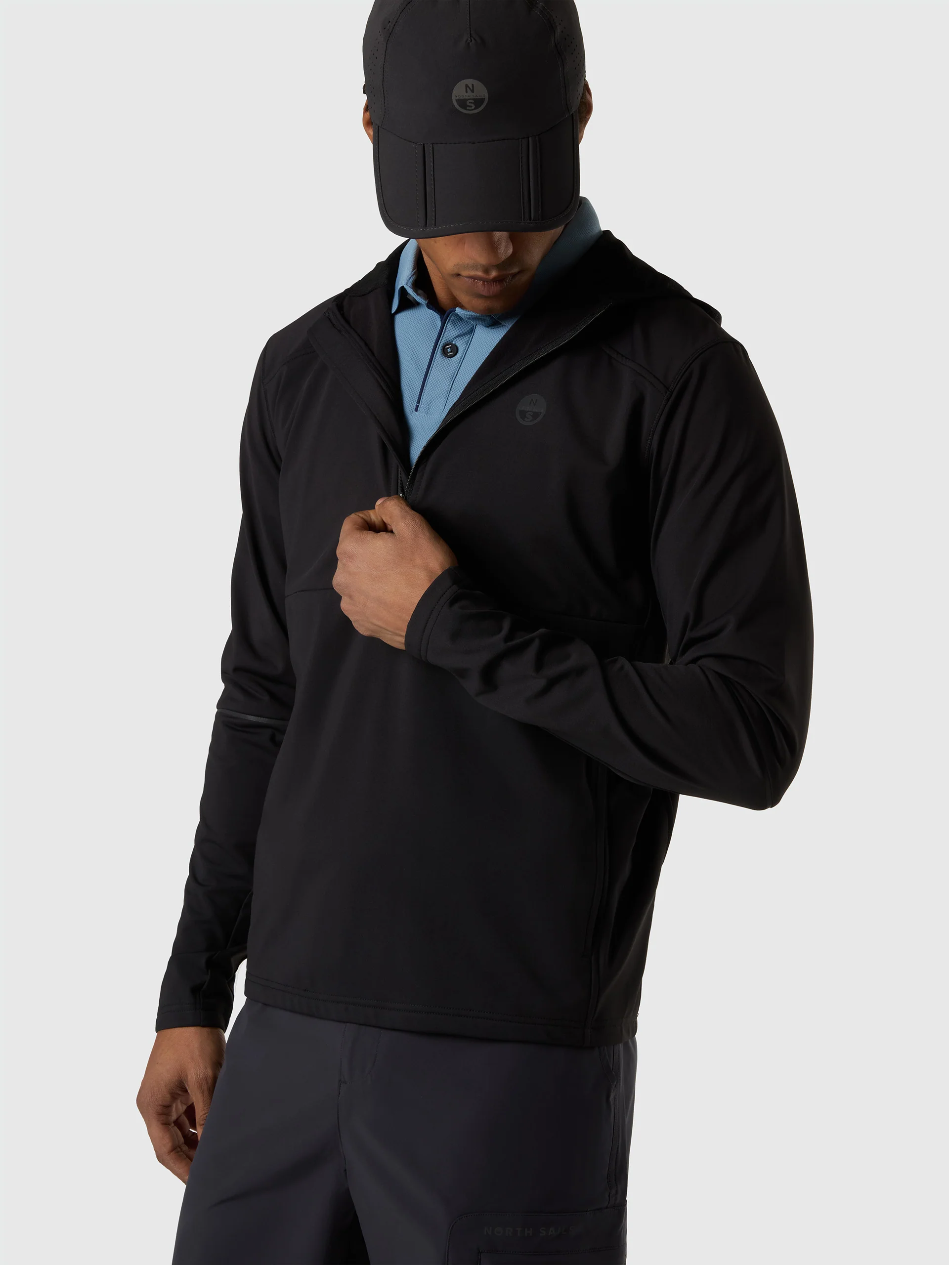 Brushed fleece half-zip hoodie - Image 9