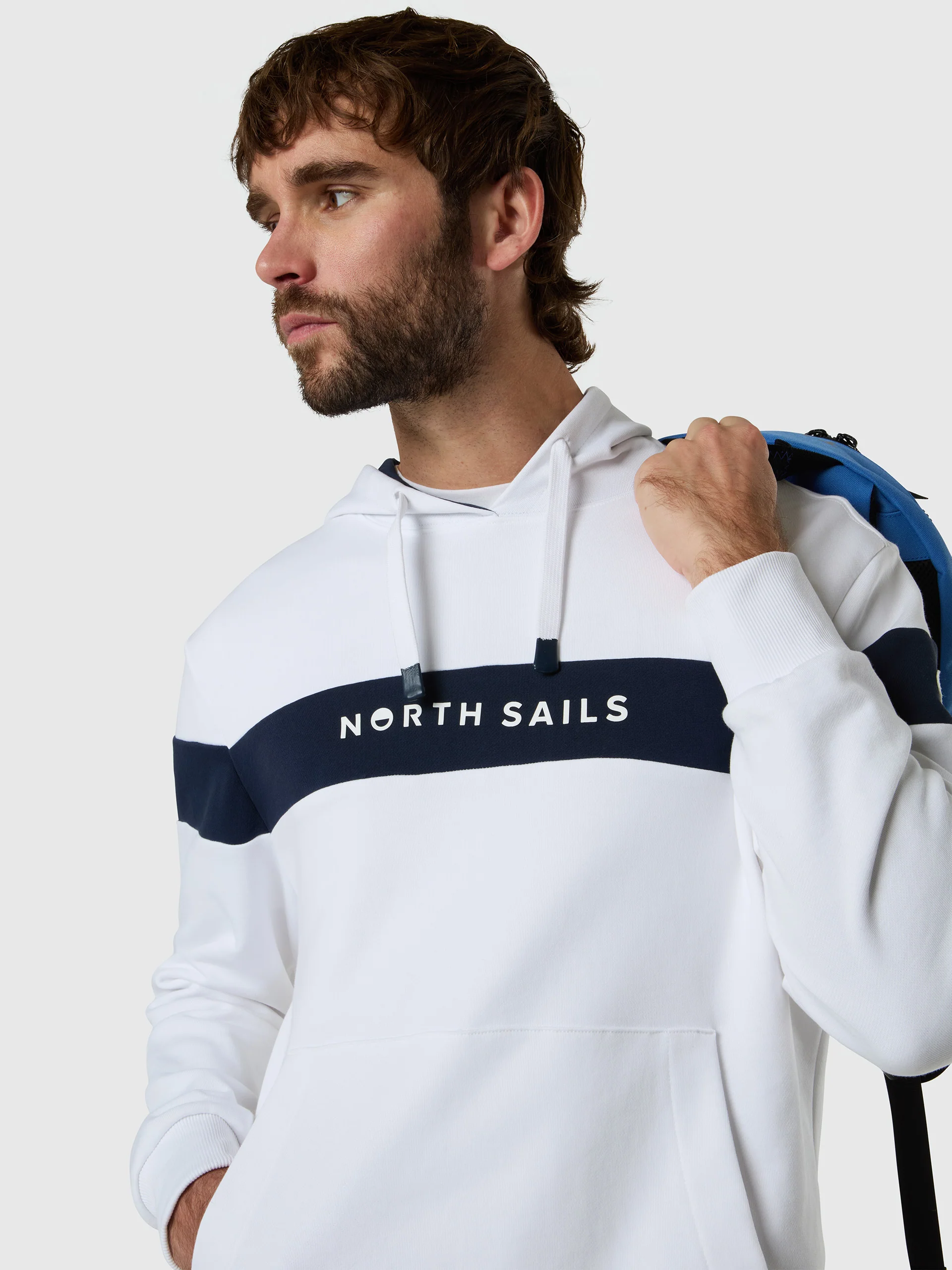 Hoodie with color-block stripe - Image 2