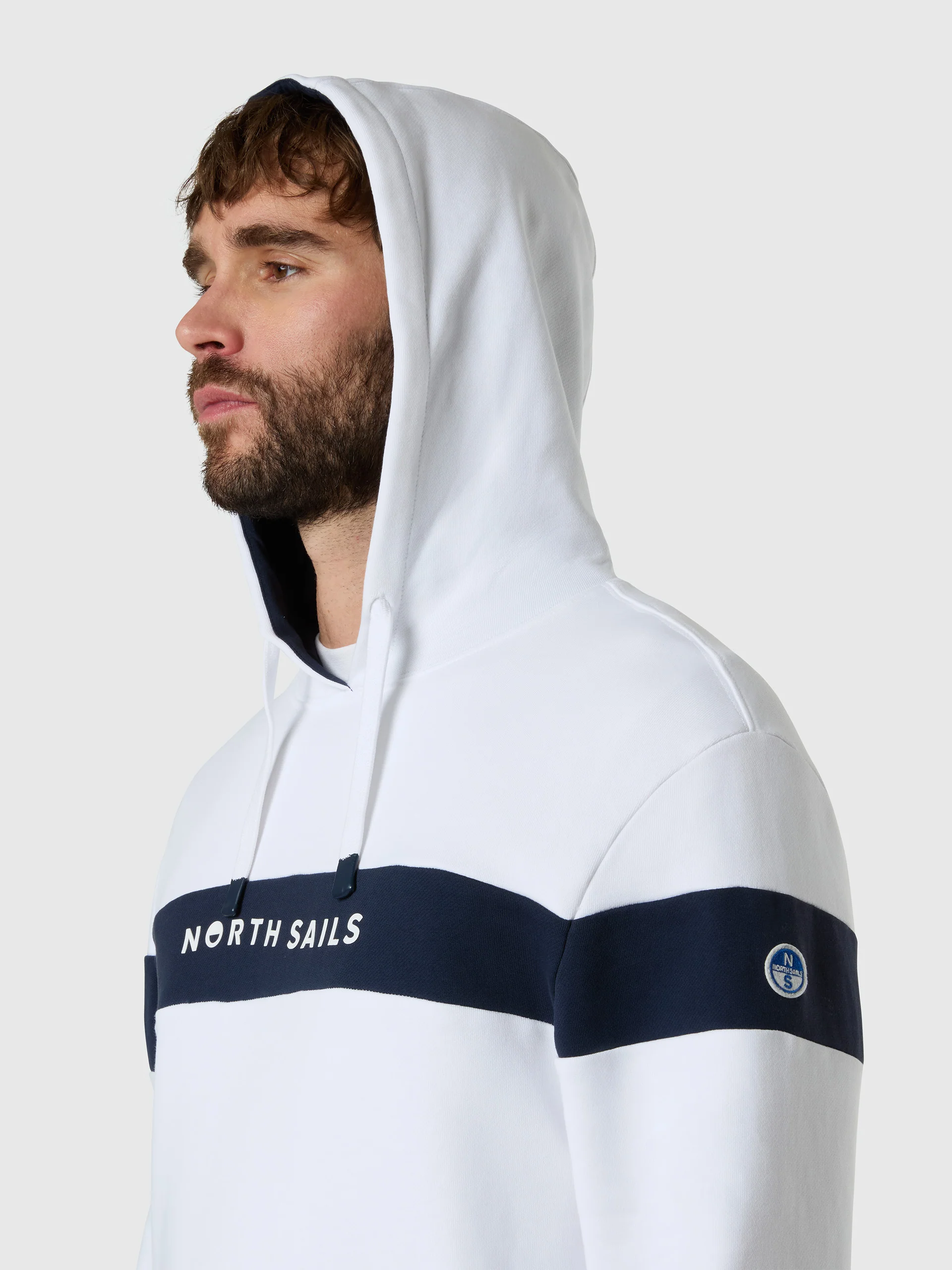 Hoodie with color-block stripe - Image 6
