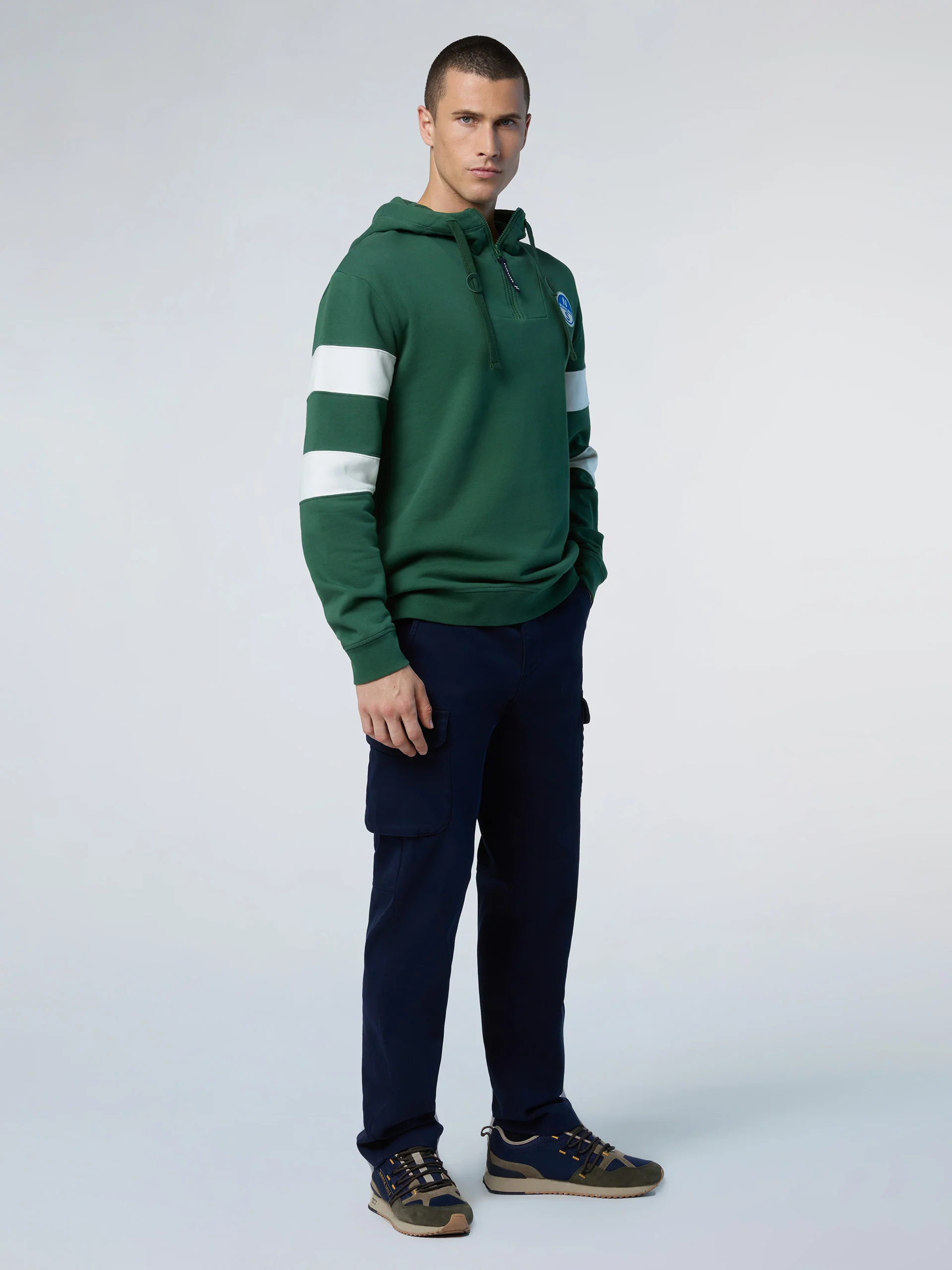 Hoodie with sleeve stripes - Image 5