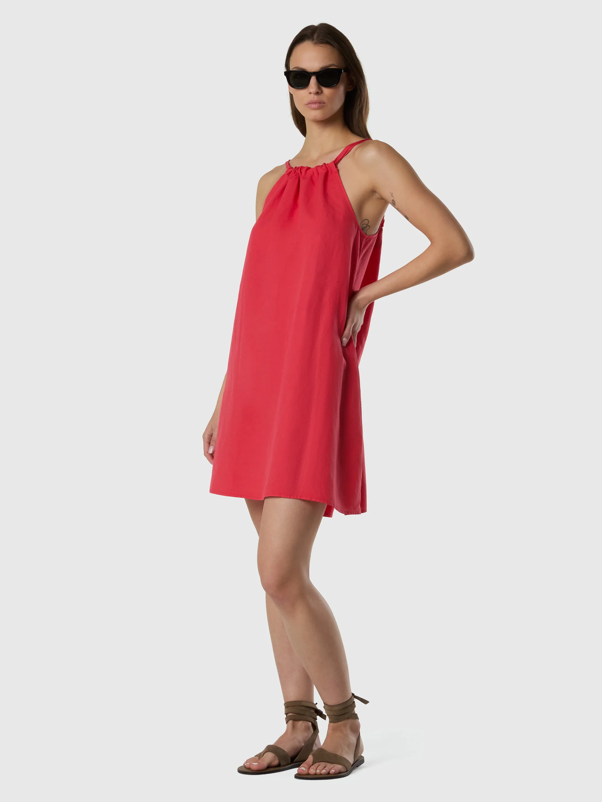 Gathered drawstring neckline dress - Image 12