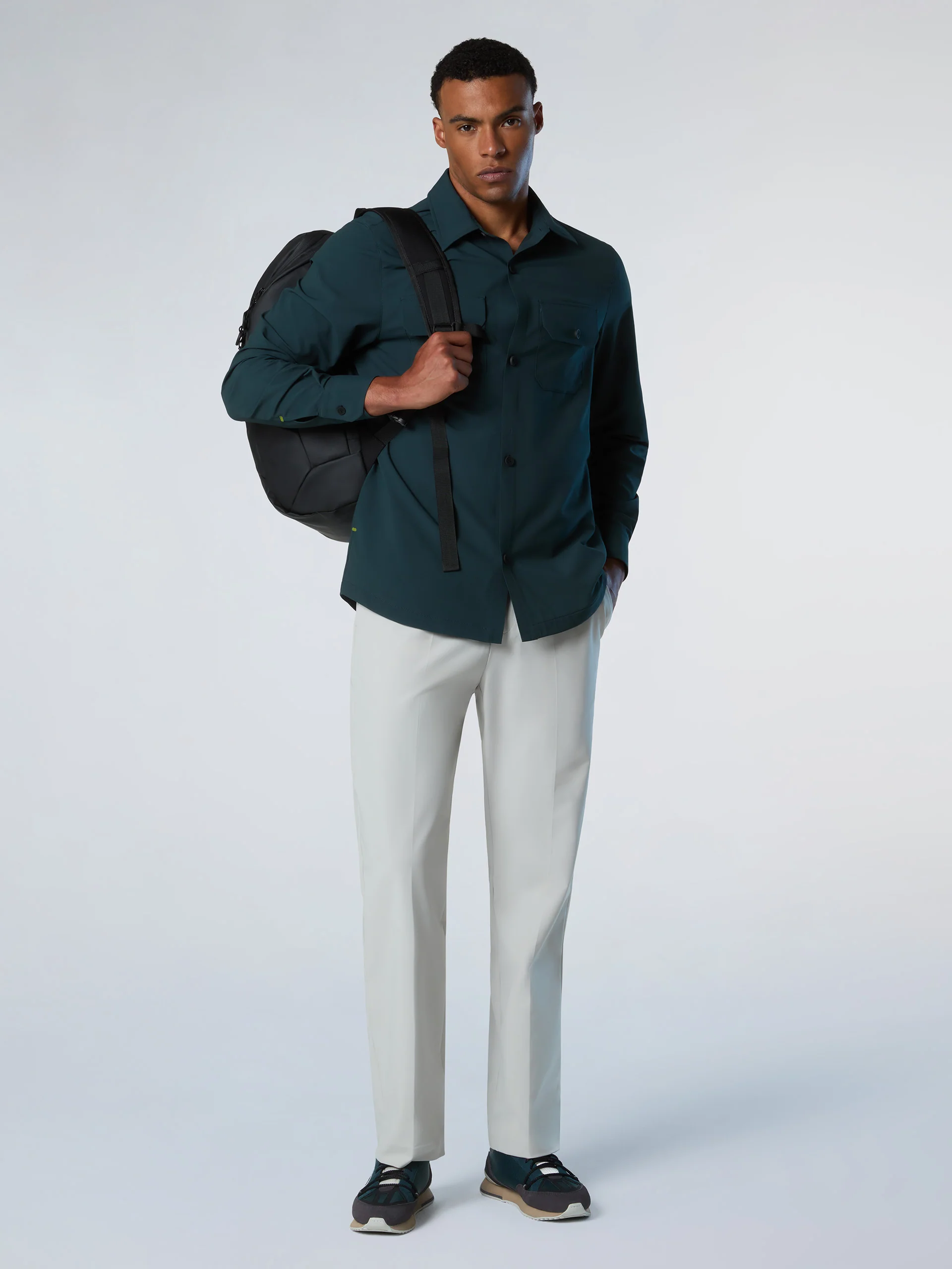 Tech piqué overshirt - Image 12