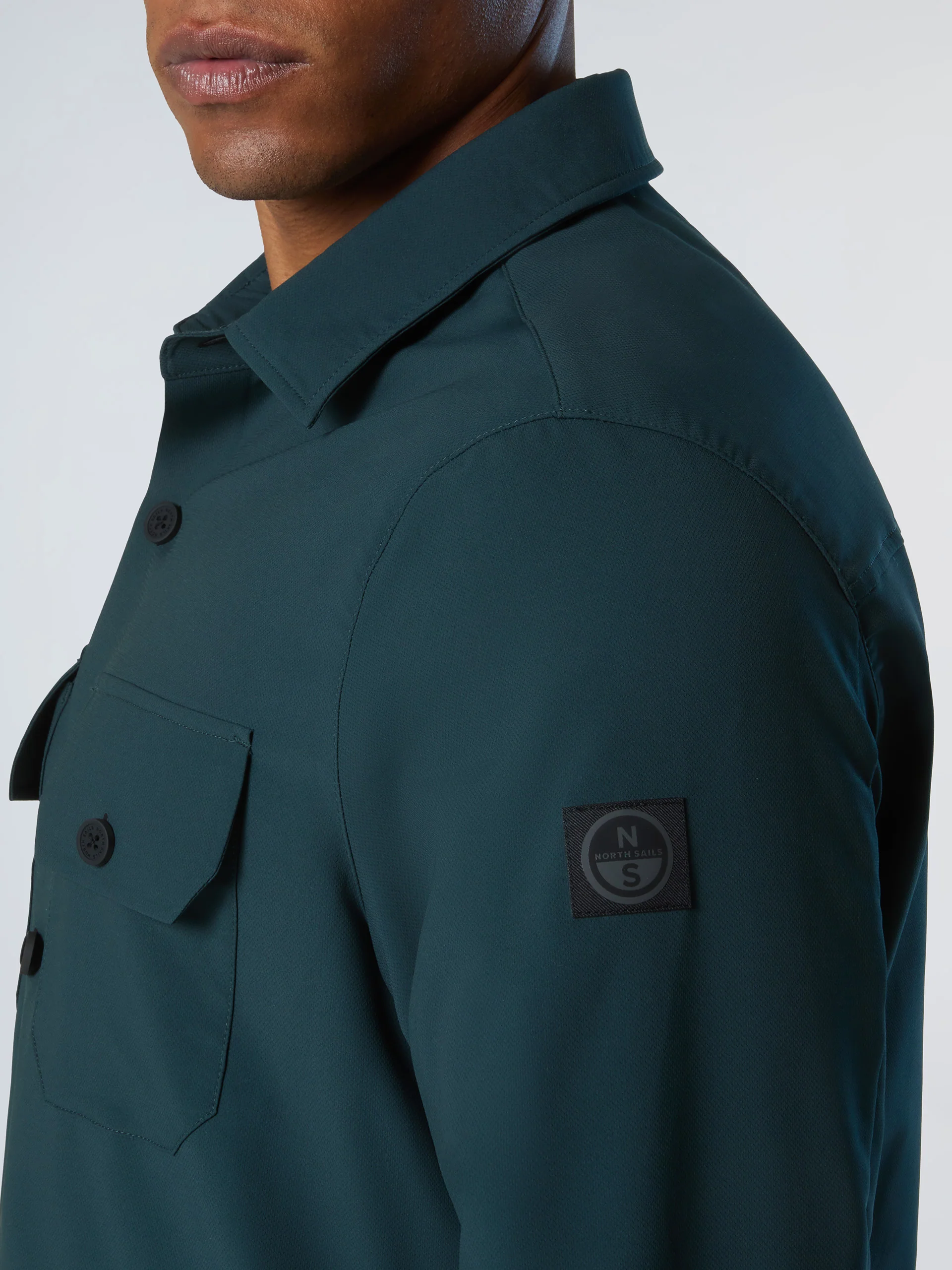Tech piqué overshirt - Image 14