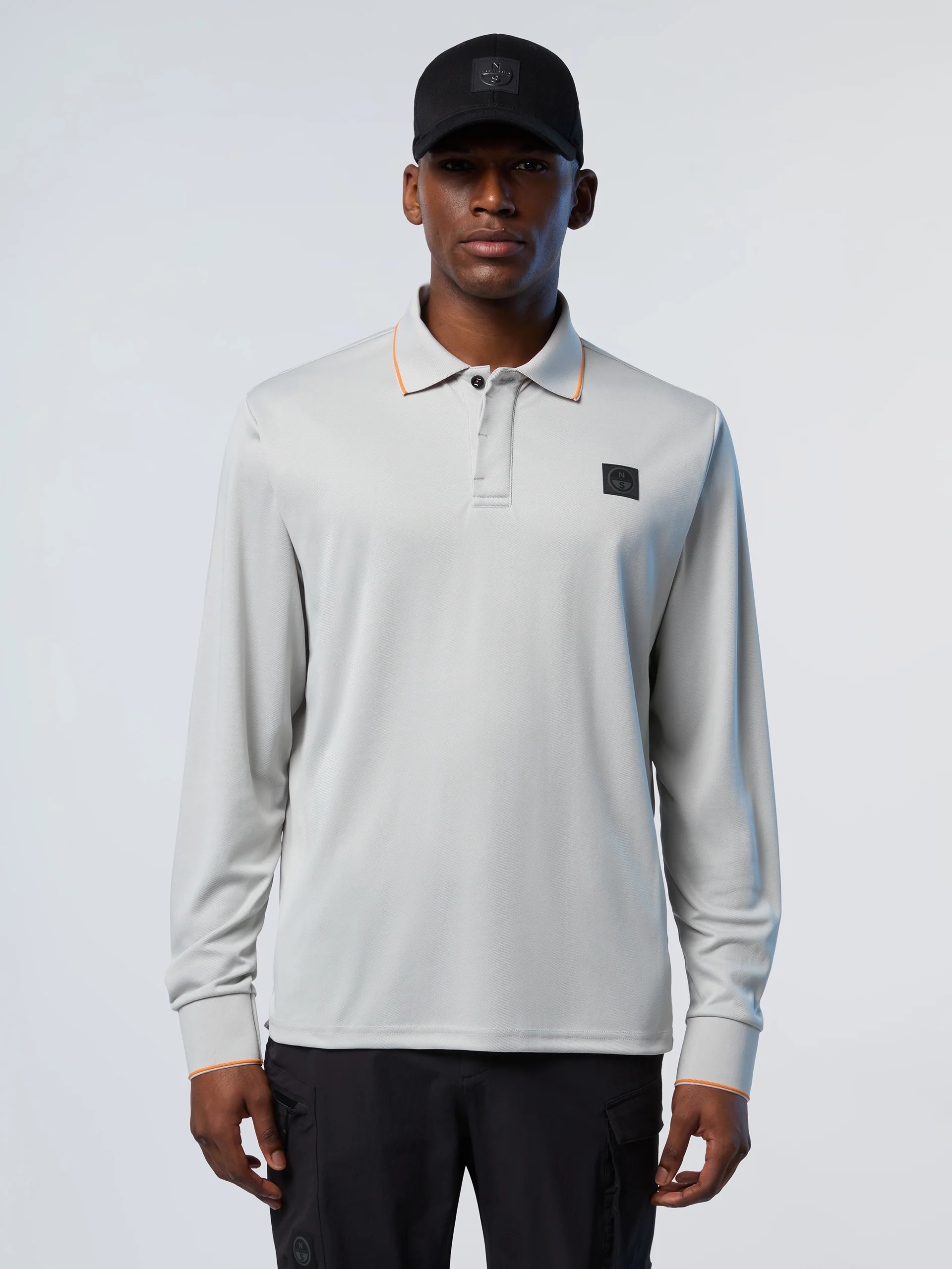 Coolmax piqué long-sleeved polo shirt
